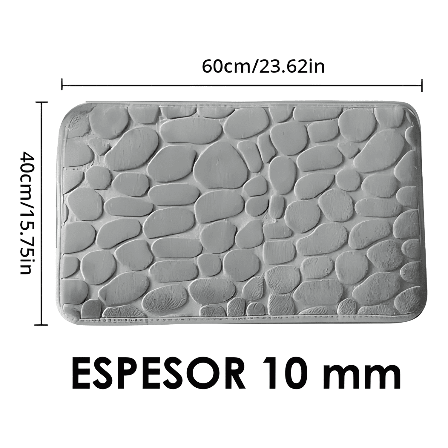 Alfombra de Baño Antideslizante Absorbente de Gris-0