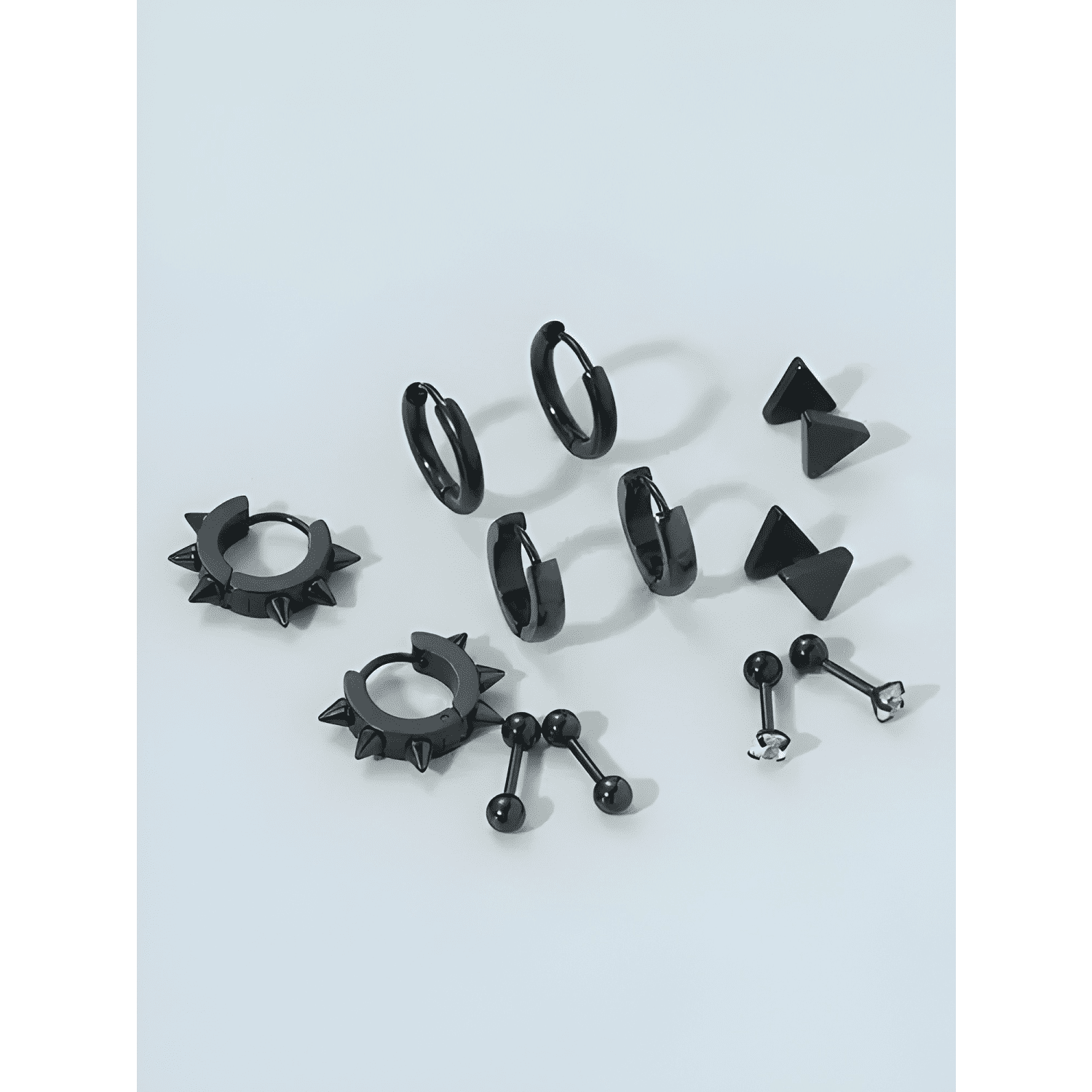 Pack 6 Pares Aretes Hombre Con Piercing, Arracadas Hombre-2