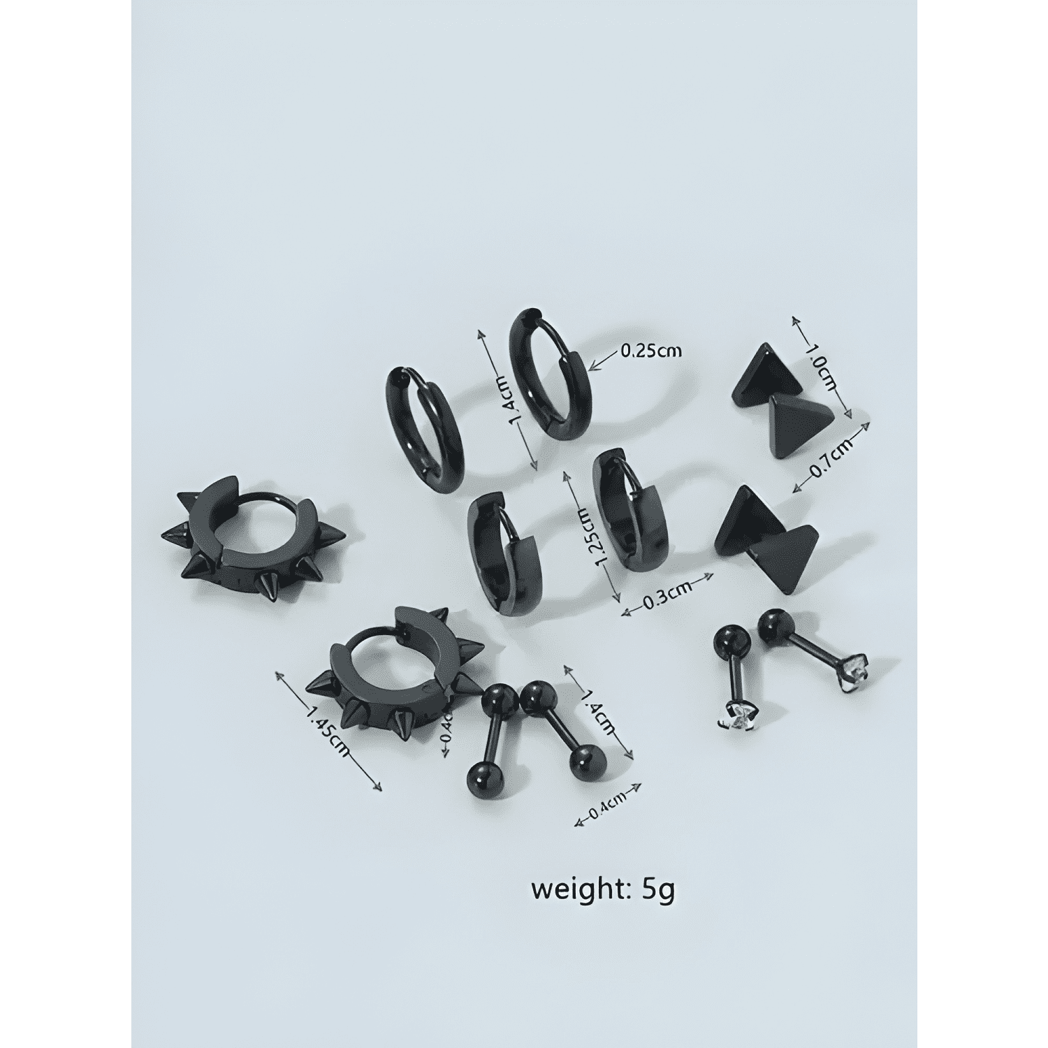 Pack 6 Pares Aretes Hombre Con Piercing, Arracadas Hombre-3
