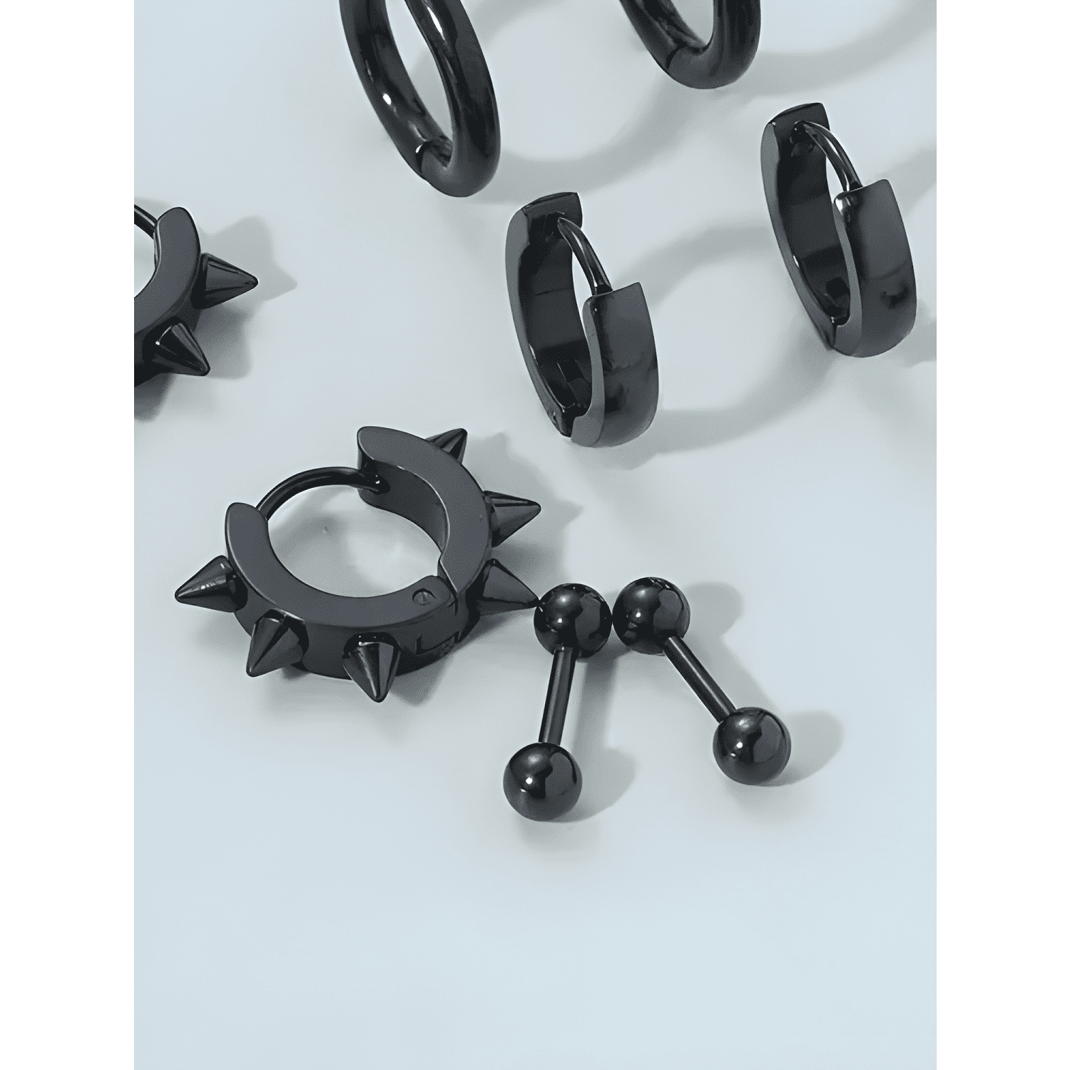 Pack 6 Pares Aretes Hombre Con Piercing, Arracadas Hombre-4