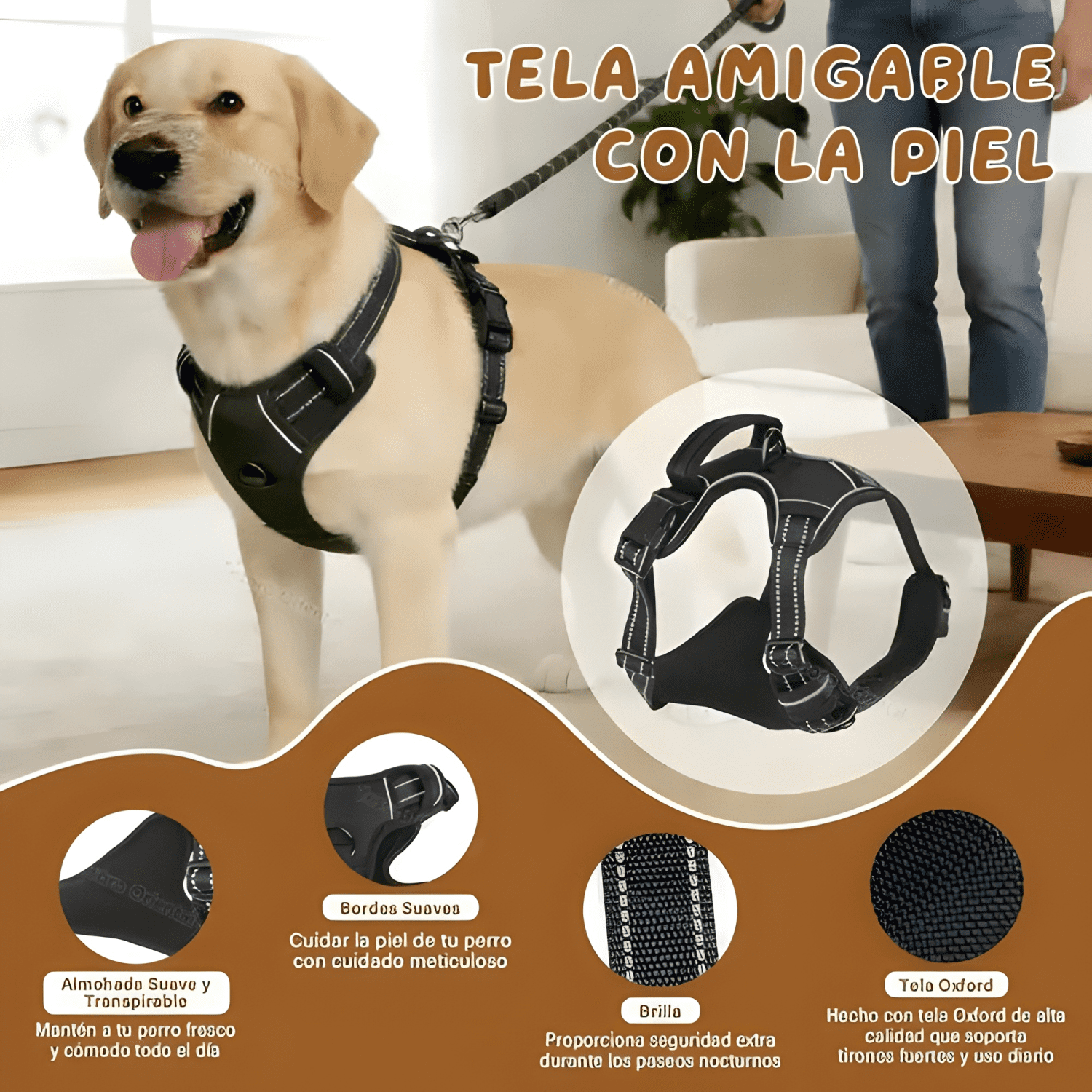 Pechera para perro arnés ajustable reflectantes #2-2