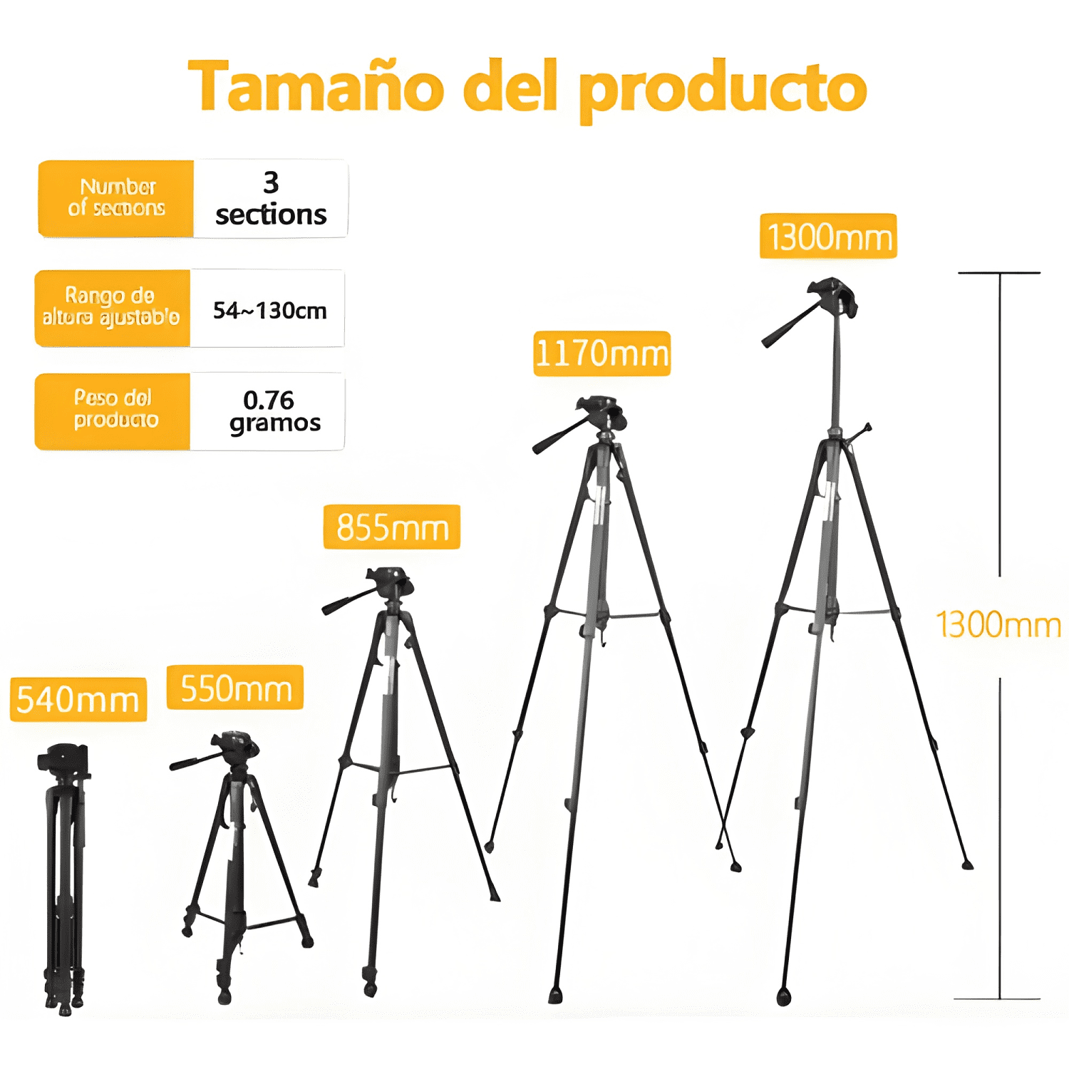 Trípode Profesional Para Cámara, Celular, Video Negro-2