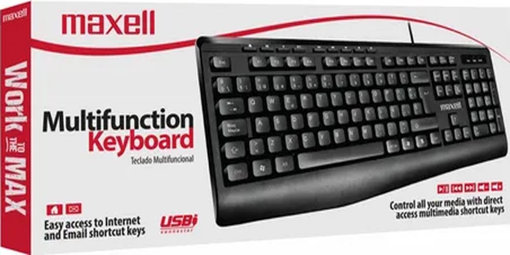 Teclado multifuncional maxell kb-100 usb negro-1