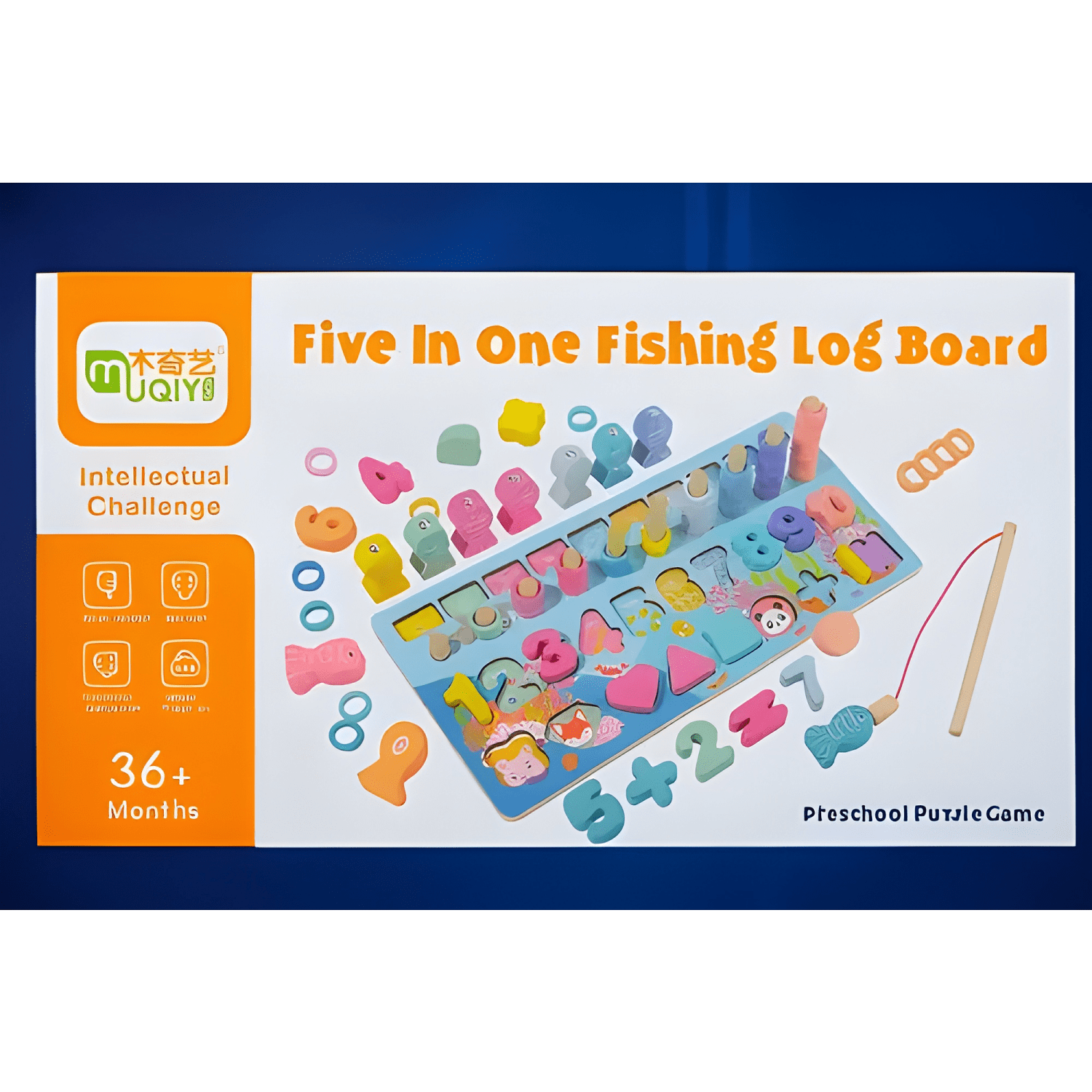 Ábaco matemáticas pesca montessori juguete de madera-3
