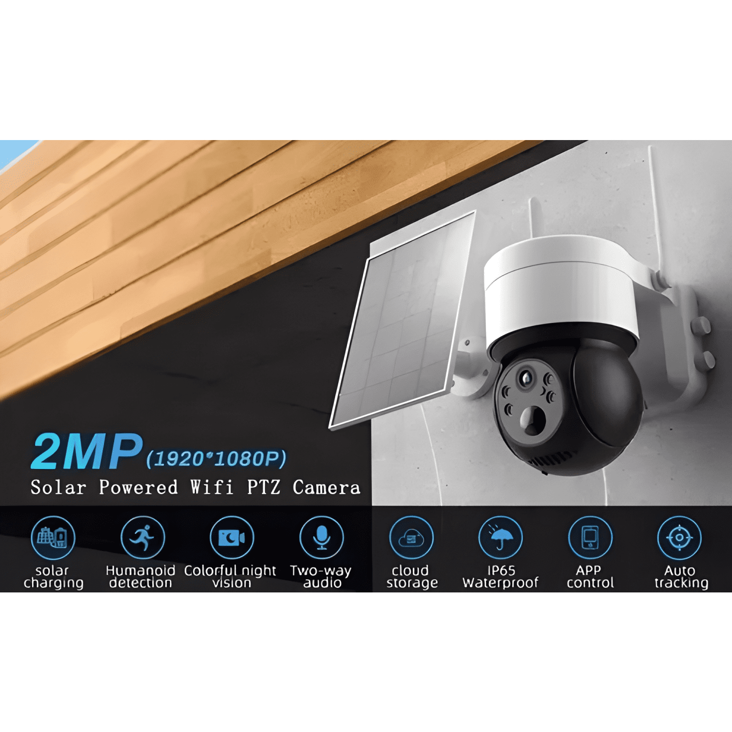 Cámara Domo Exterior Wi-fi Smart Camera Solar Inalámbrica-3