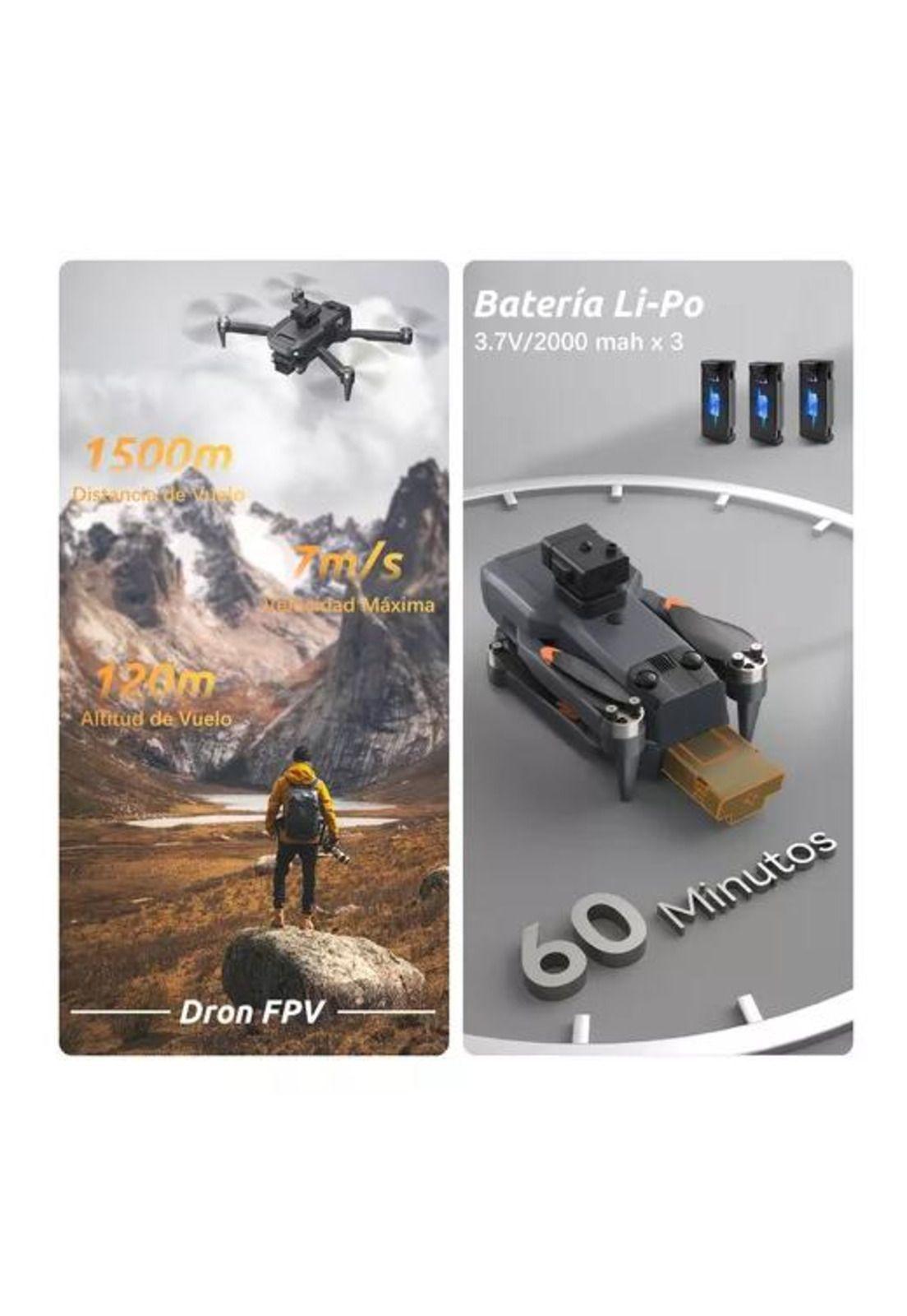Drone Cámara Dual 3 Baterias 6k Anti-obstáculos Efectos Luz-4