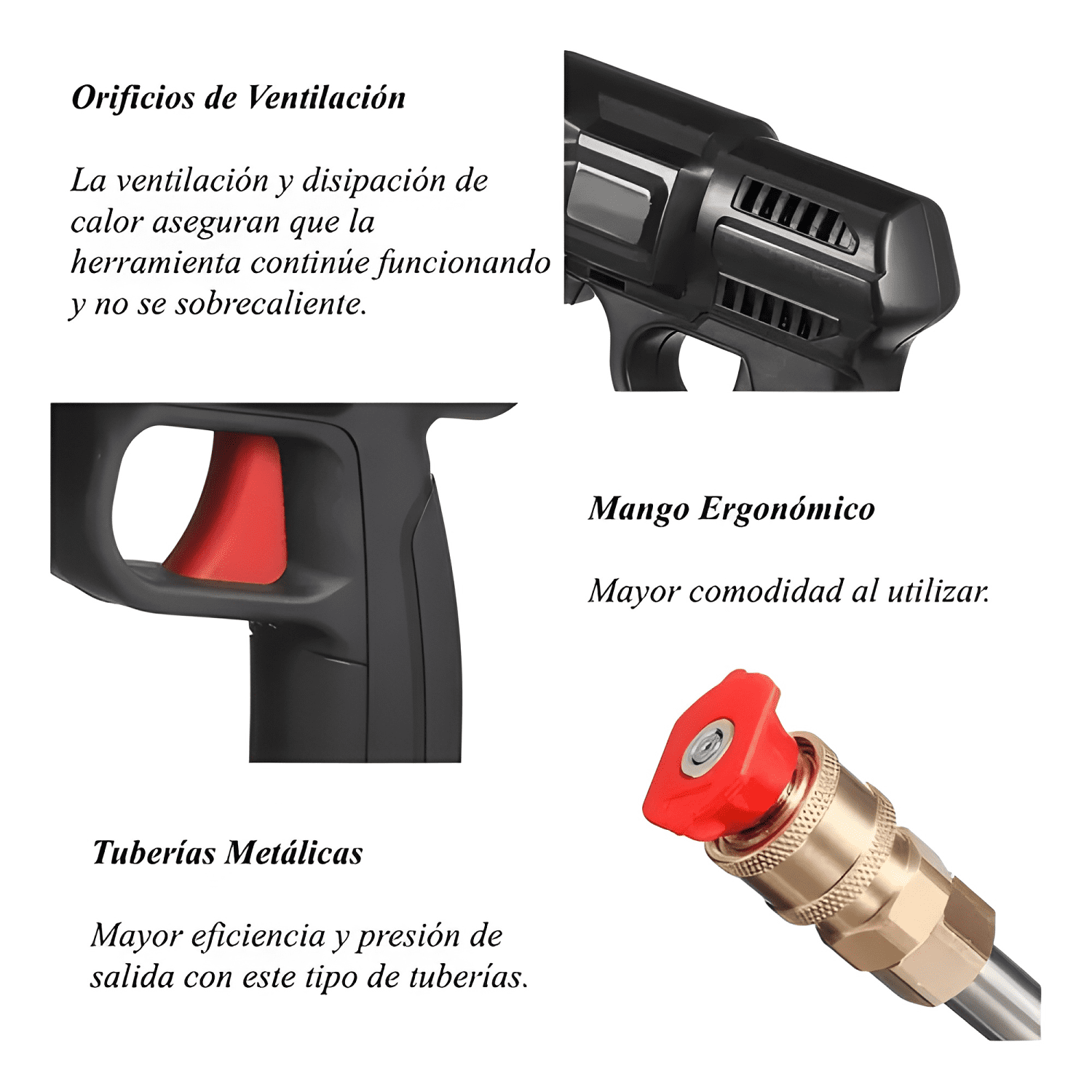 Hidrolavadora portátil 240W batería 30bar incluye accesorios-4