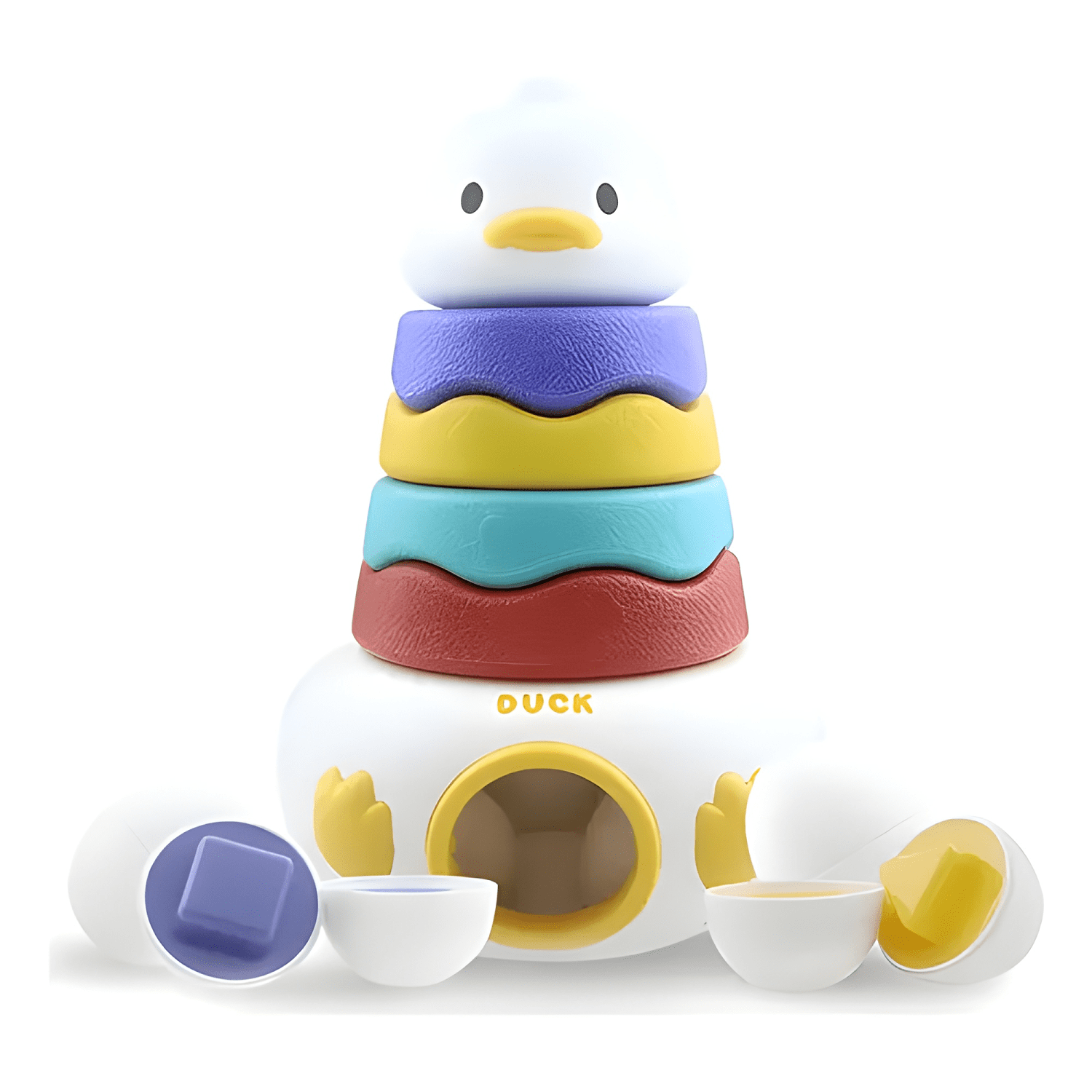 Juego encaje huevos montessori figuras niños juguete pato-0