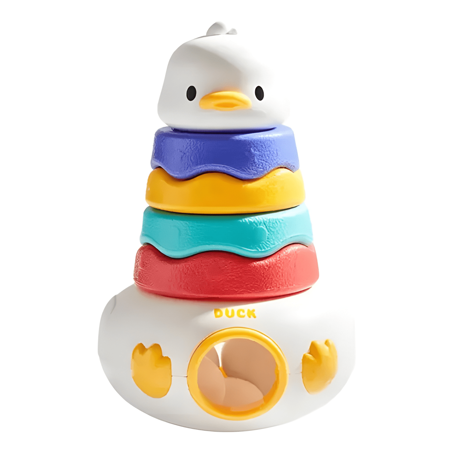 Juego encaje huevos montessori figuras niños juguete pato-1