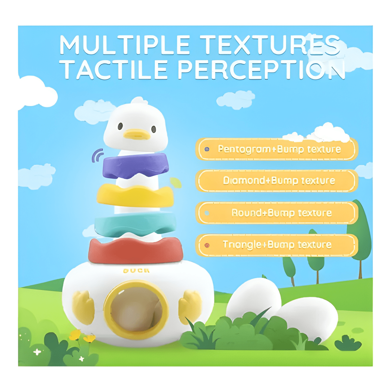 Juego encaje huevos montessori figuras niños juguete pato-3