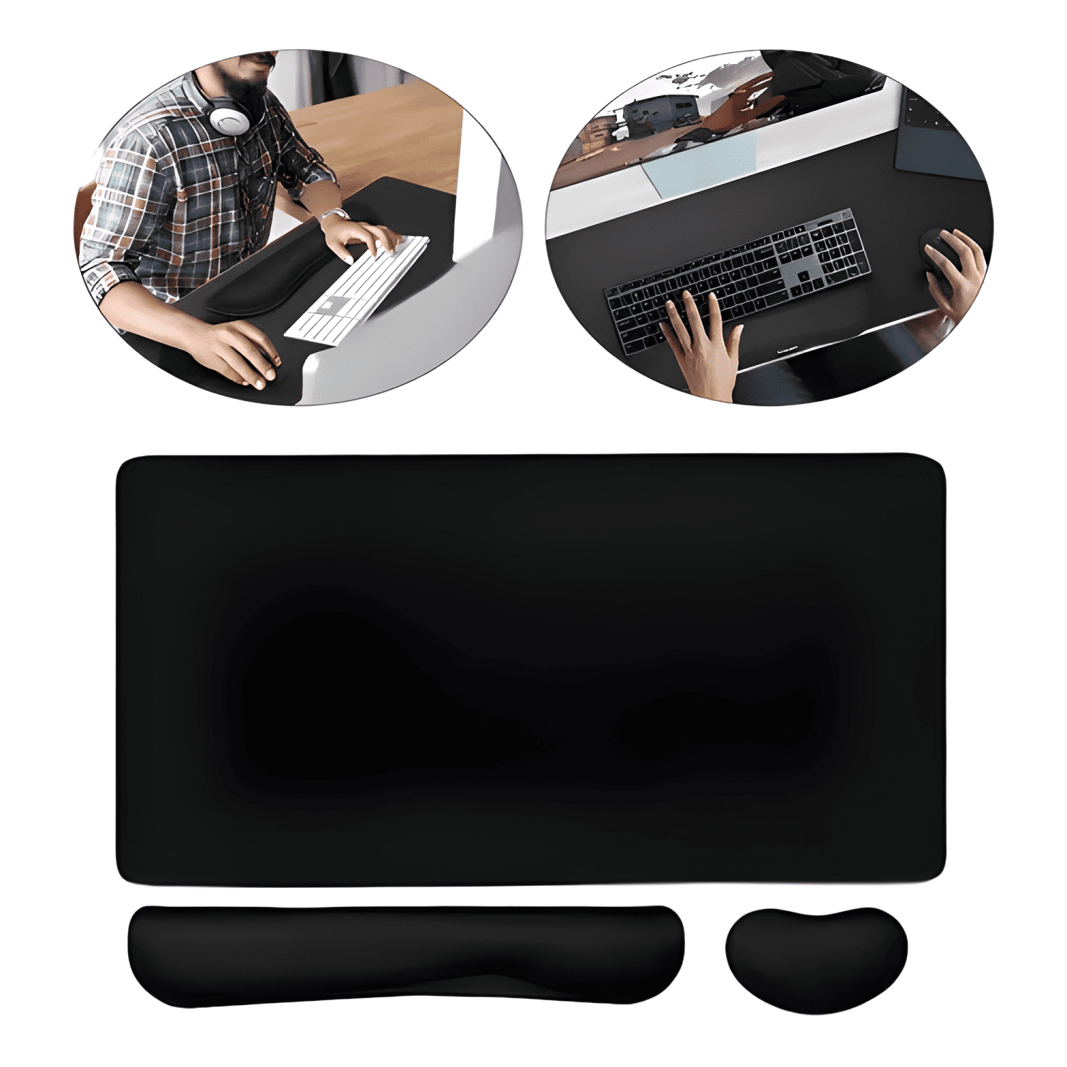 Kit 3 Mouse Pad Cubierta Tapete Escritorio Extra Grande Plus-0
