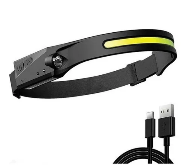 Linterna Cintillo Con Sensor Para Uso Frontal Cabeza 1 Tira Color De La Linterna Negro Color De La Luz Blanca Blanco-0