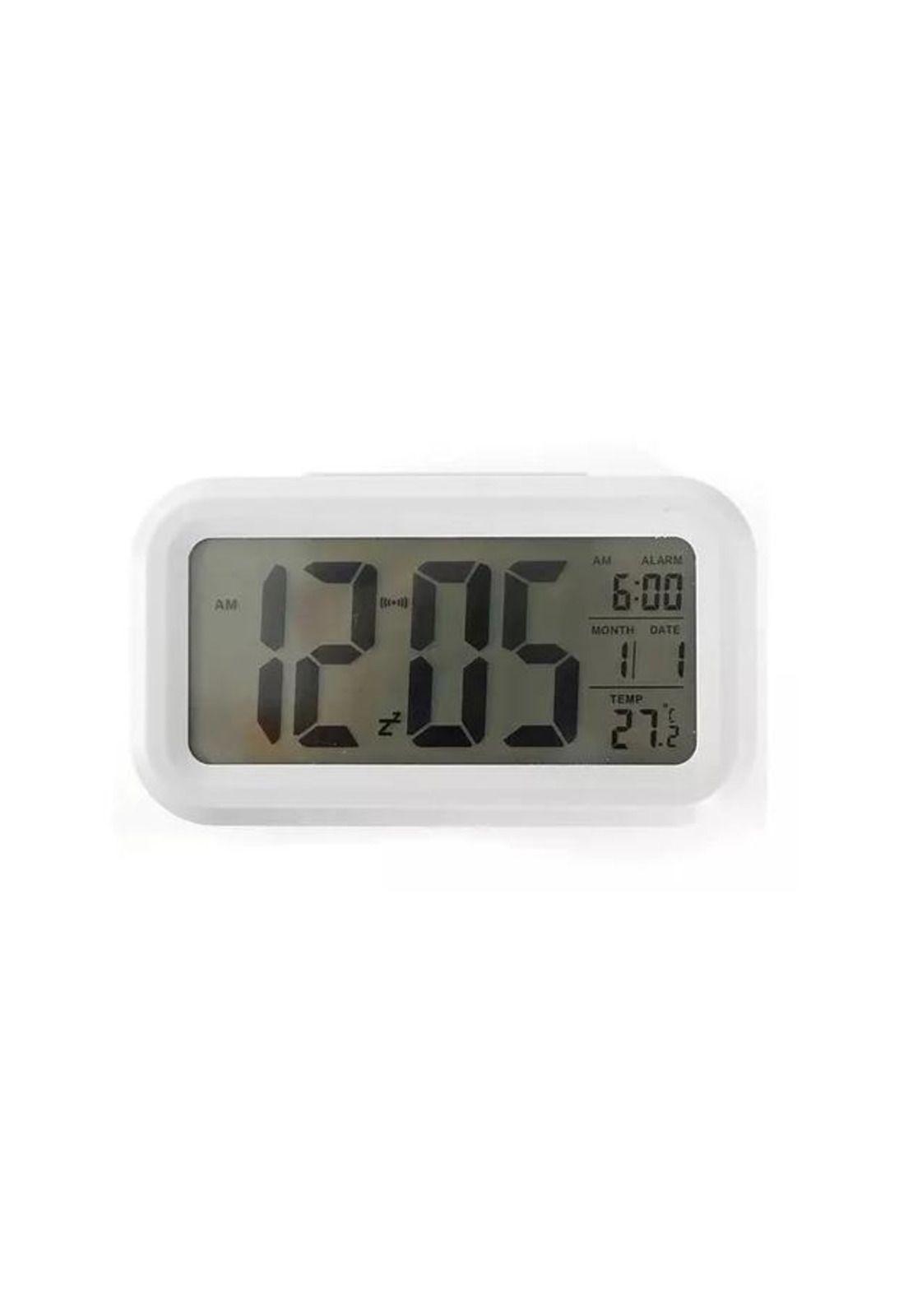 Reloj despertador pantalla led color blanco-0