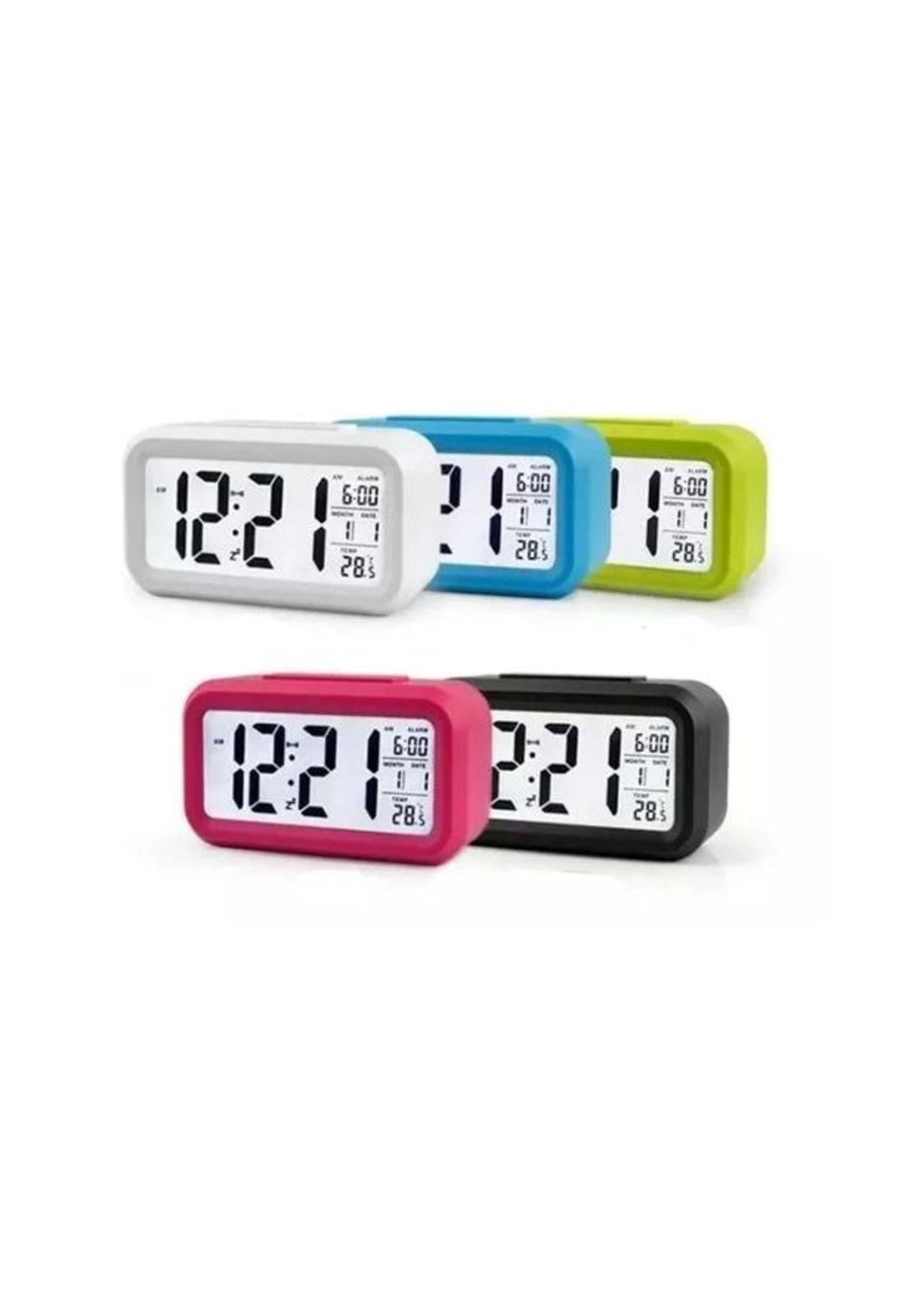 Reloj despertador pantalla led color blanco-1