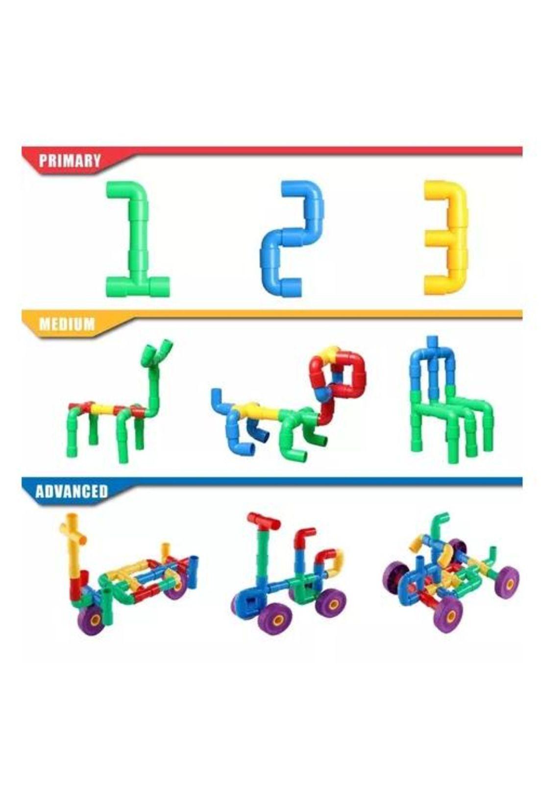 Bloques de construcción tubos conectables, agua 72 pcs multicolor-1