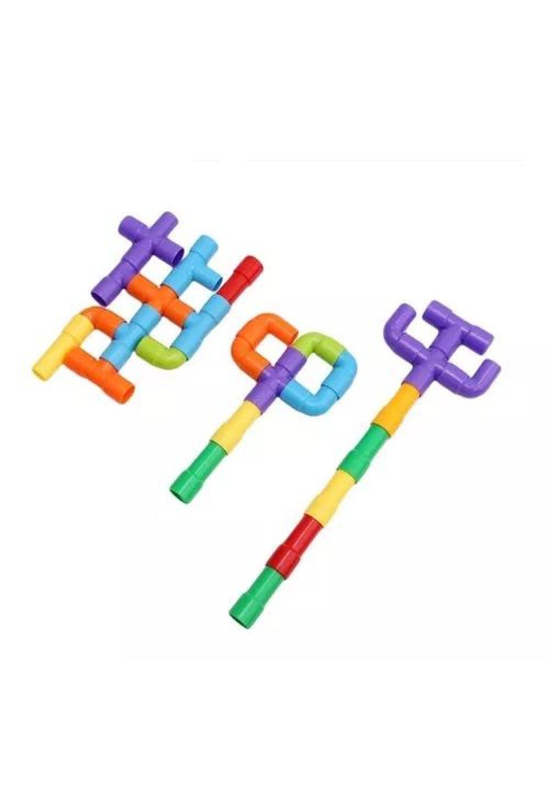 Bloques de construcción tubos conectables, agua 72 pcs multicolor-6