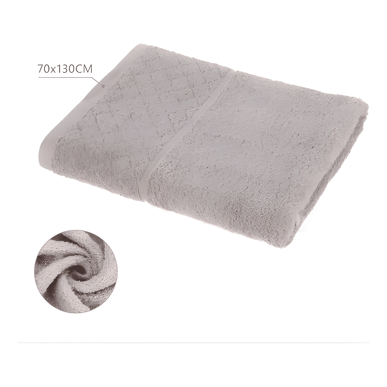Toalla de baño algodón homey rectangular 70x130cm Gris-2