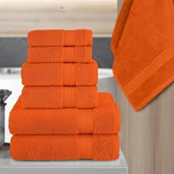 Toalla Baño + Mano Algodón By Cannon 350 g Color Naranja Liso-1