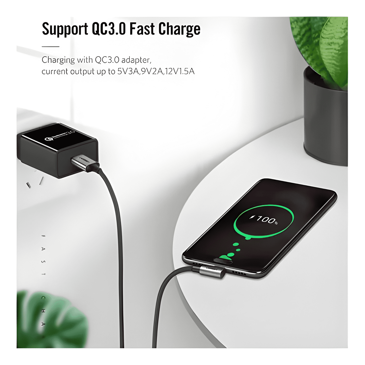 Cable carga rápida 60w USB a - USB c 90° 1 metro-4