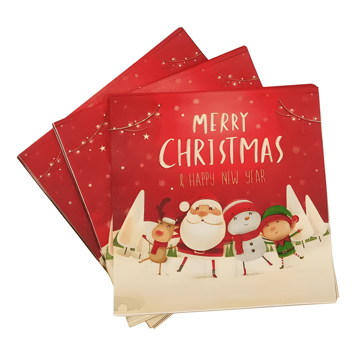 Juego vajilla de navidad servilleta desechables vaso platos-3