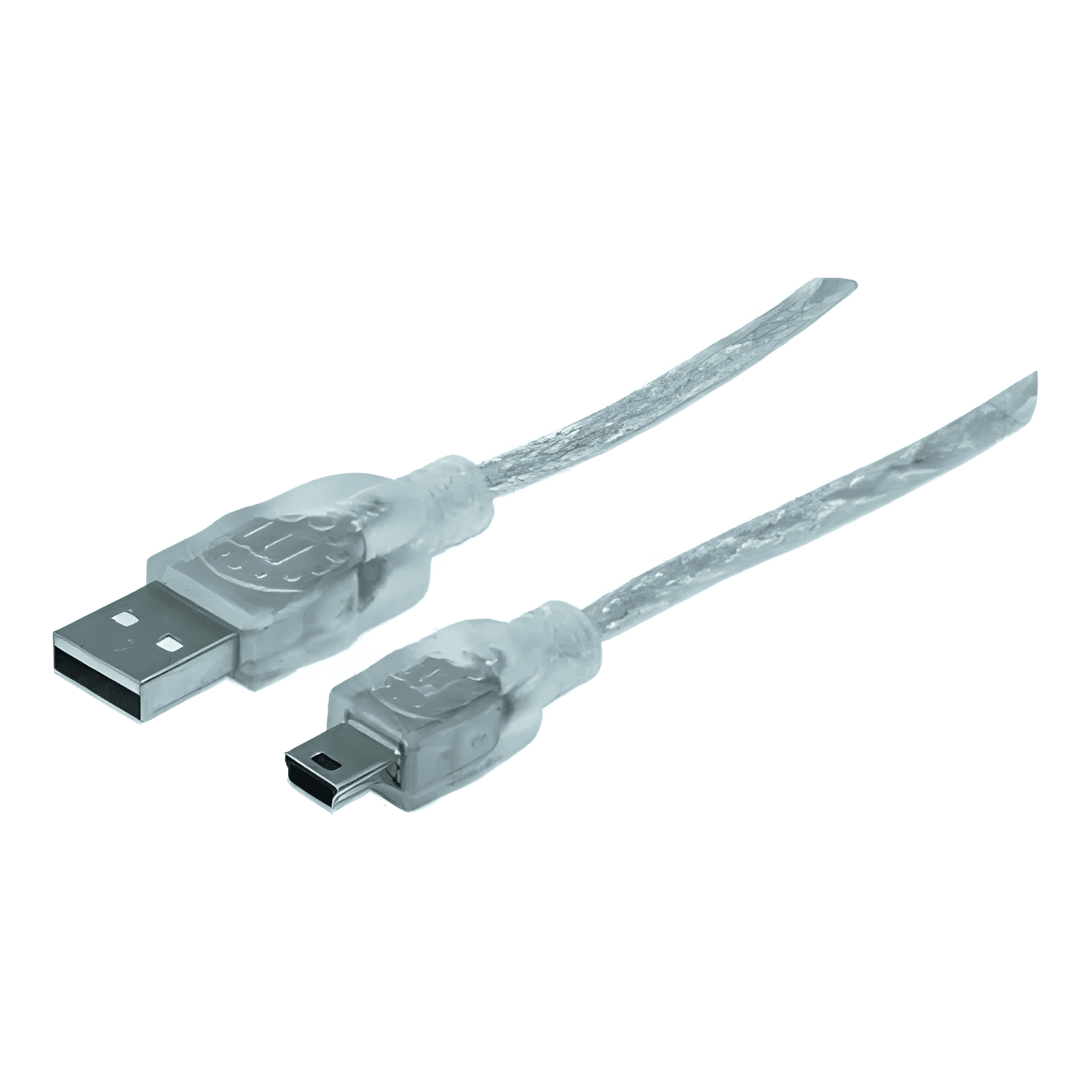 Cable USB a mini-usb manhattan 1.8m Plateado-4