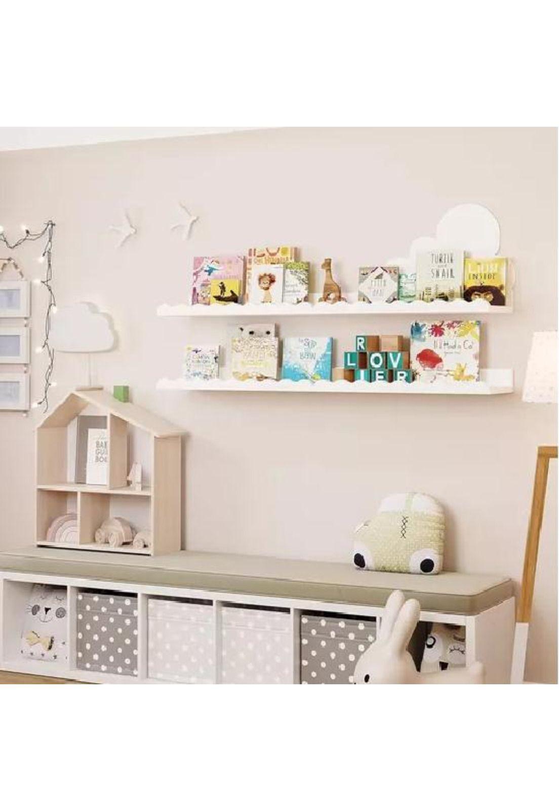 Repisas para Niños de Madera Set de 4 Color Blanco Infantil-1