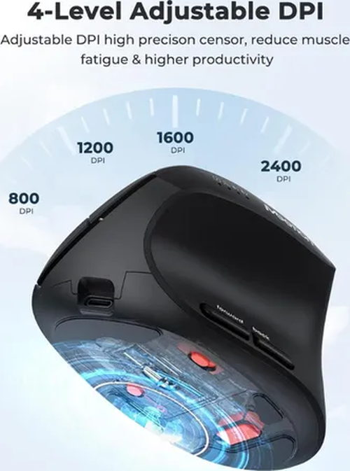 Mouse vertical inalámbrico Meetion Btm008-1