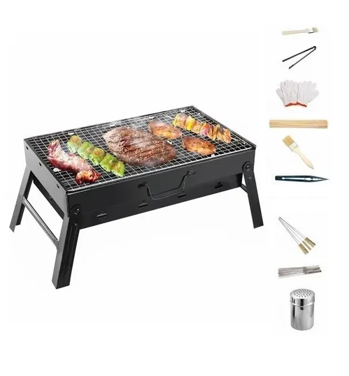 Asador Parrilla Carbón Portátil Plegable De Viaje Camping-2