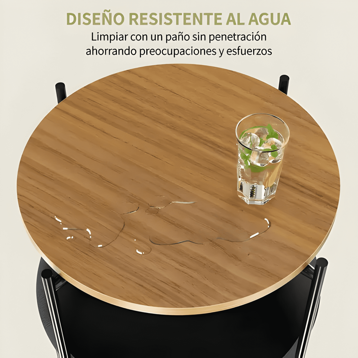 Mesa De Centro Pequeña Redonda De Madera Repisa #1-2