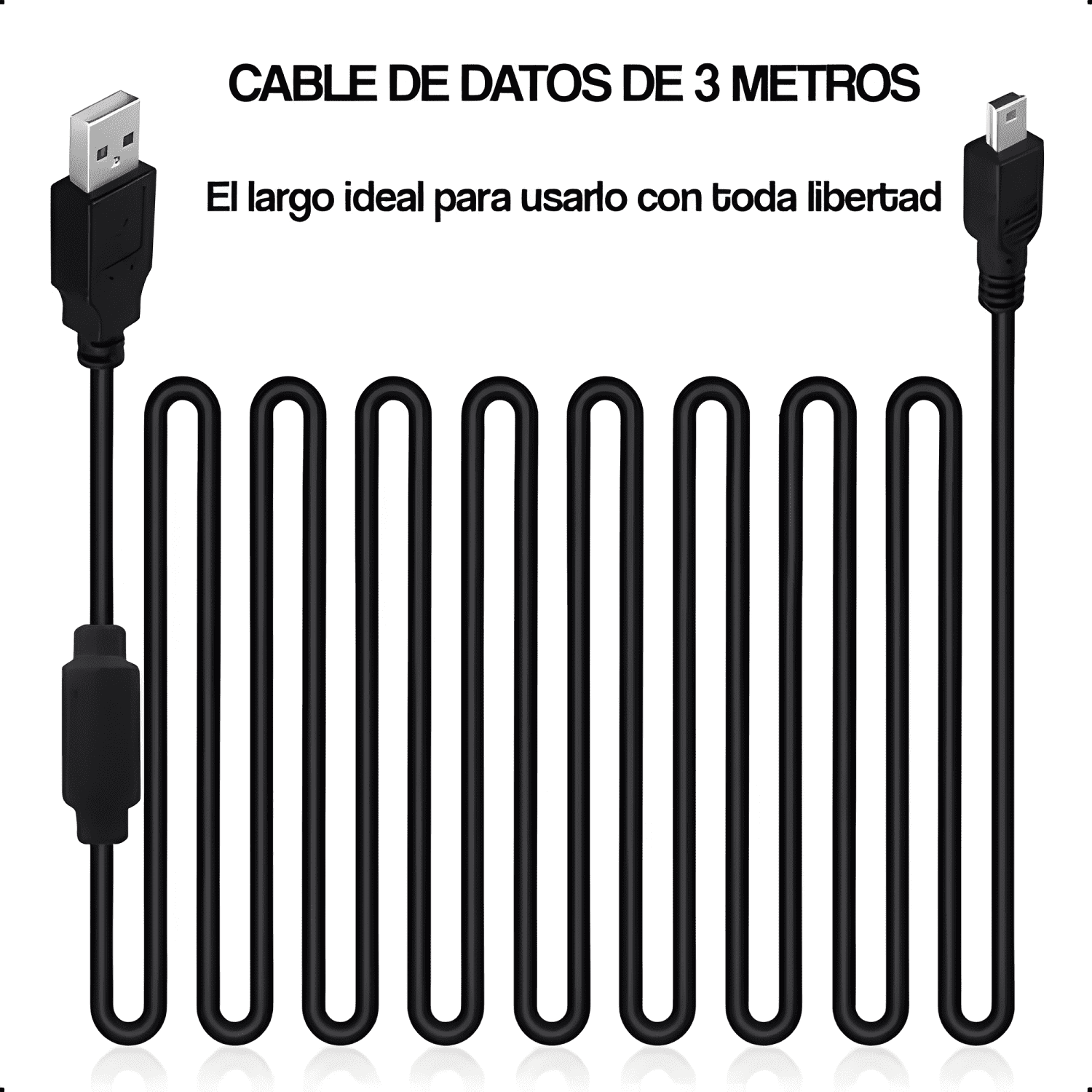 Cable mini USB v3 para playstation 3 carga y dato-2