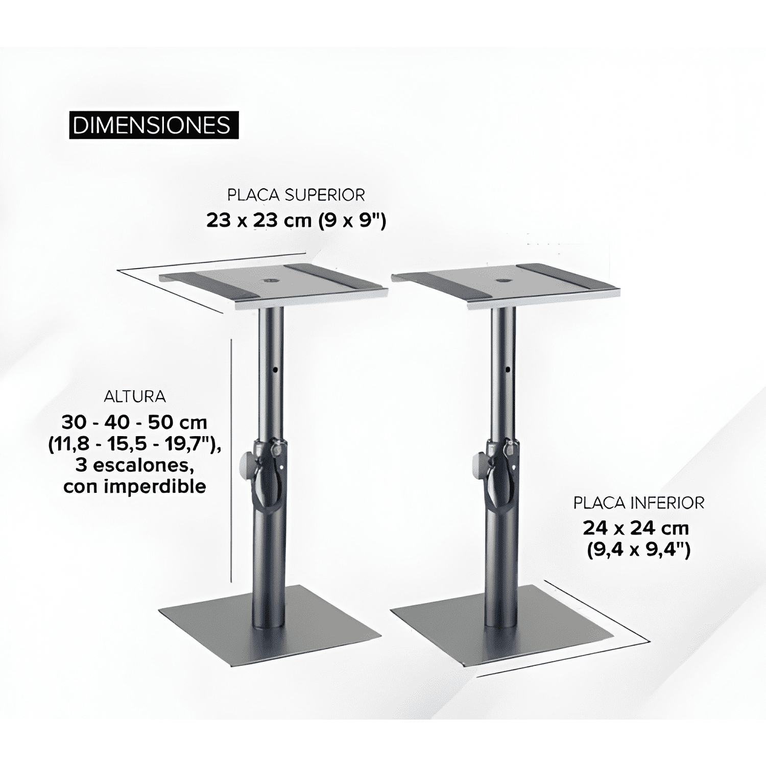 Soporte para parlante smos05set pie pack x 2 unidades Negro-1