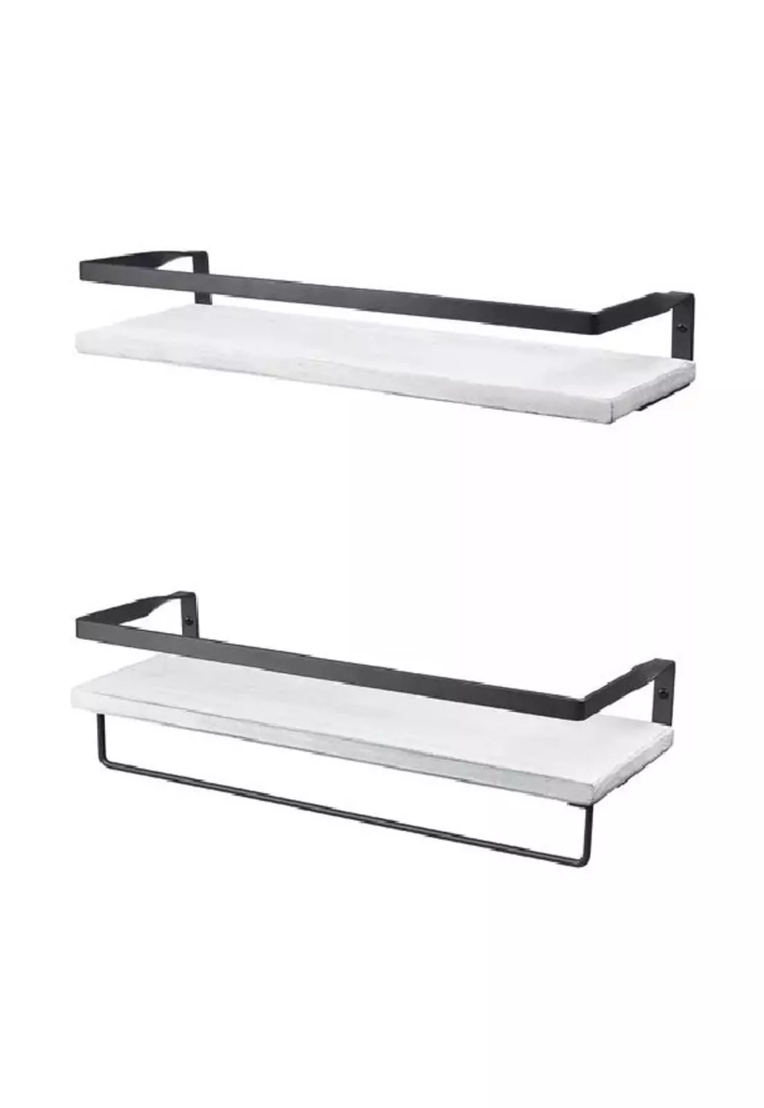 Repisas Flotantes de Madera Modernas Multipropósito Kit 2 Blanco-1