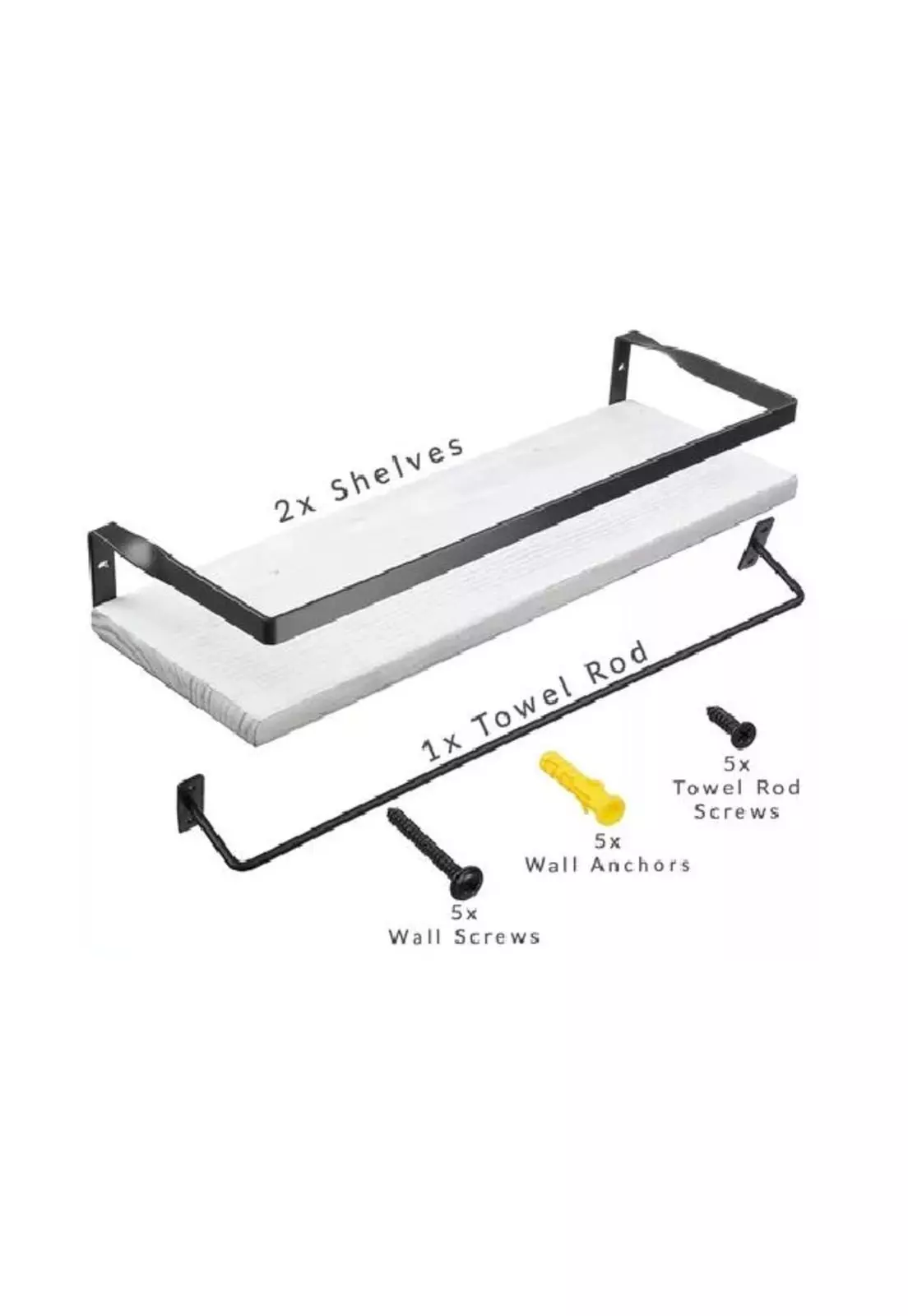 Repisas Flotantes de Madera Modernas Multipropósito Kit 2 Blanco-2