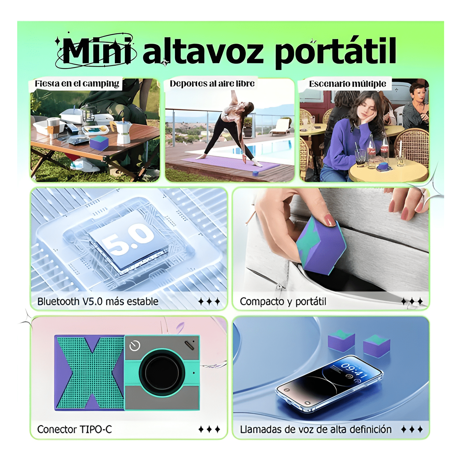 Mini parlante bocina extra bass / bluetooth wireless #1-4