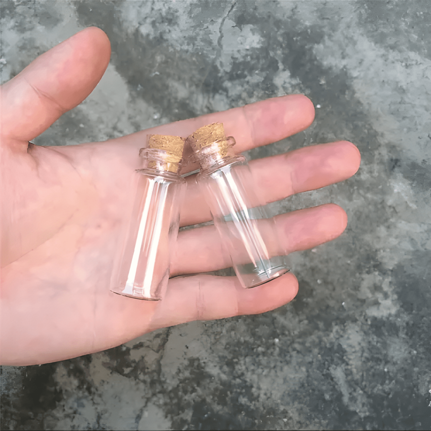 Mini frasco botella vidrio corcho 2,2x5 cm 10 ml 60u #19-1