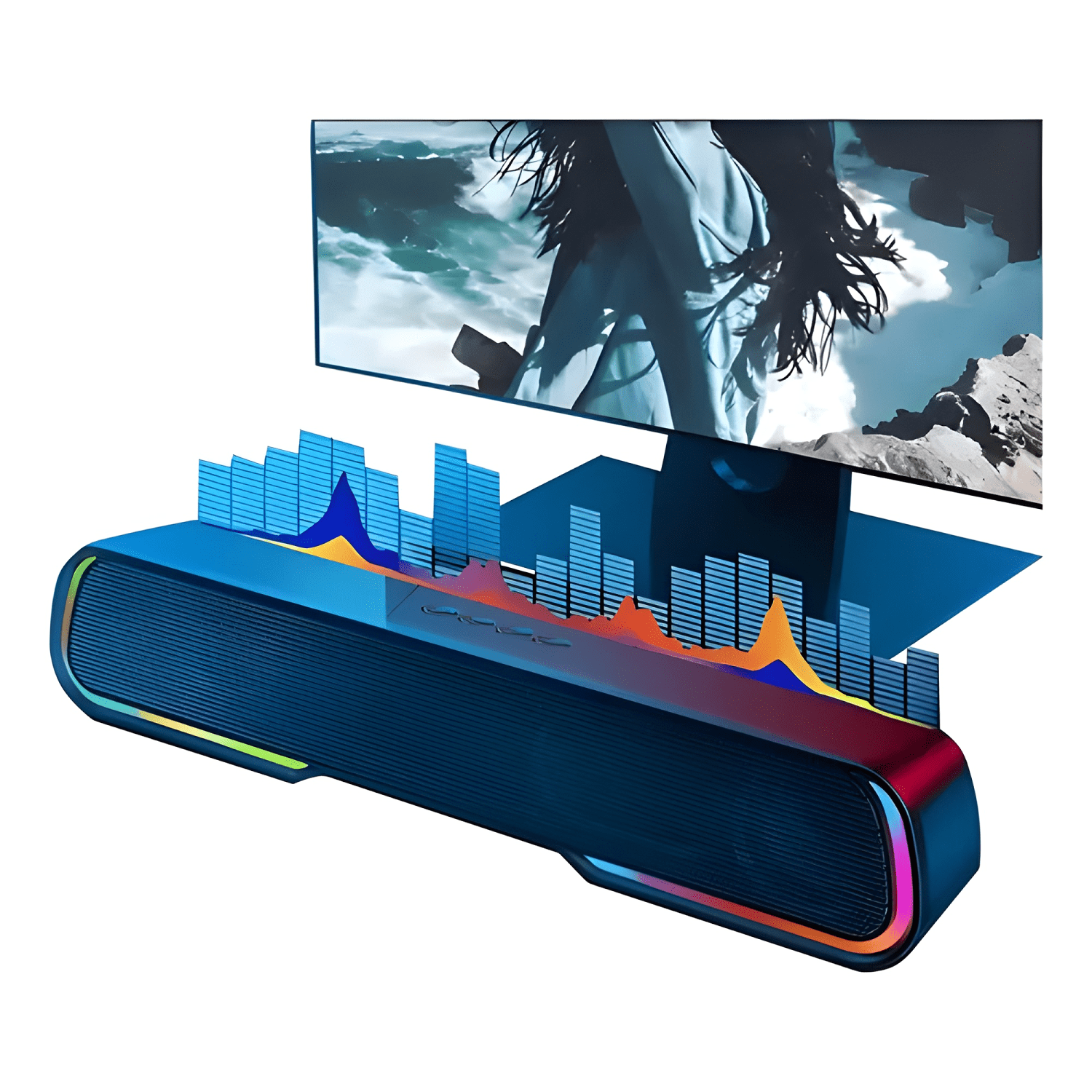 Soundbar parlante gamer bluetooth luces rgb 1200mah #12-0