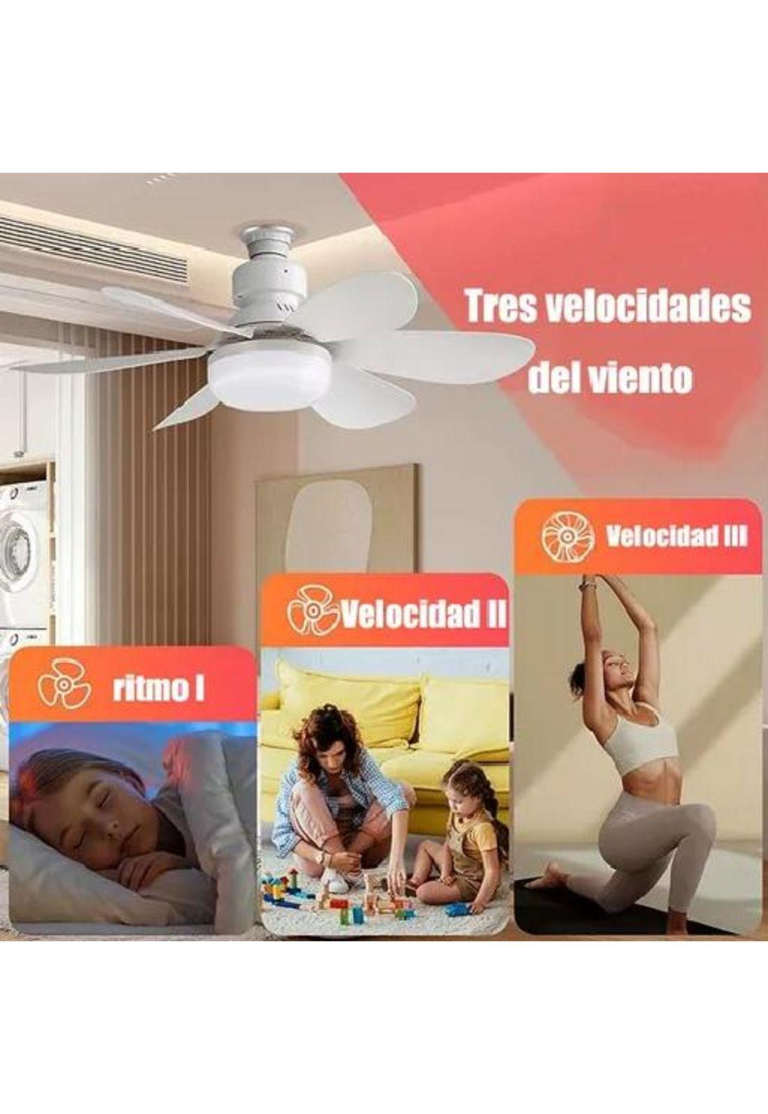 Luz ventilador de techo tricolor con mando a distancia-4