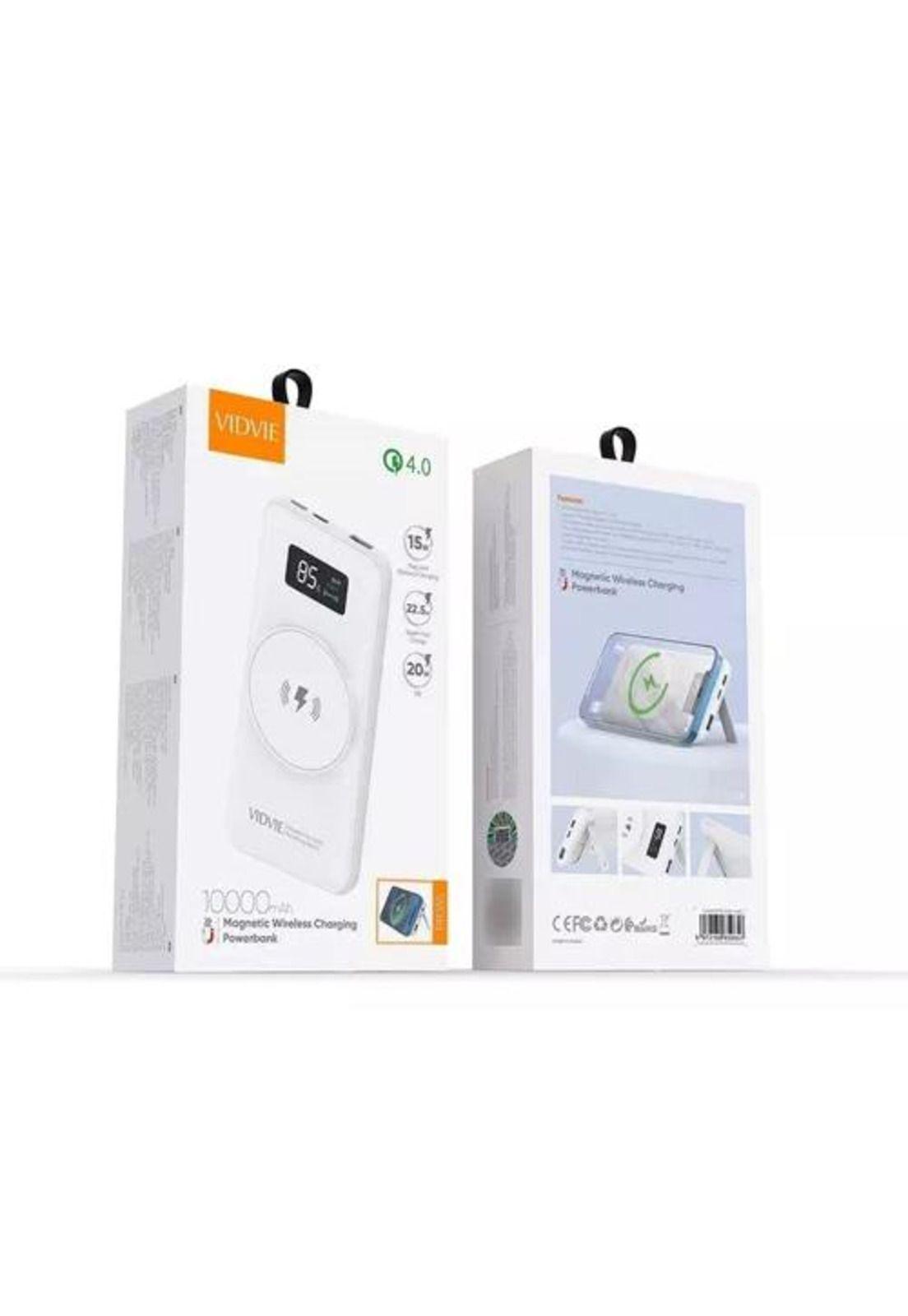 Power bank Vidvie PB765 magnético 22.5W, portátil, USB, color blanco-3