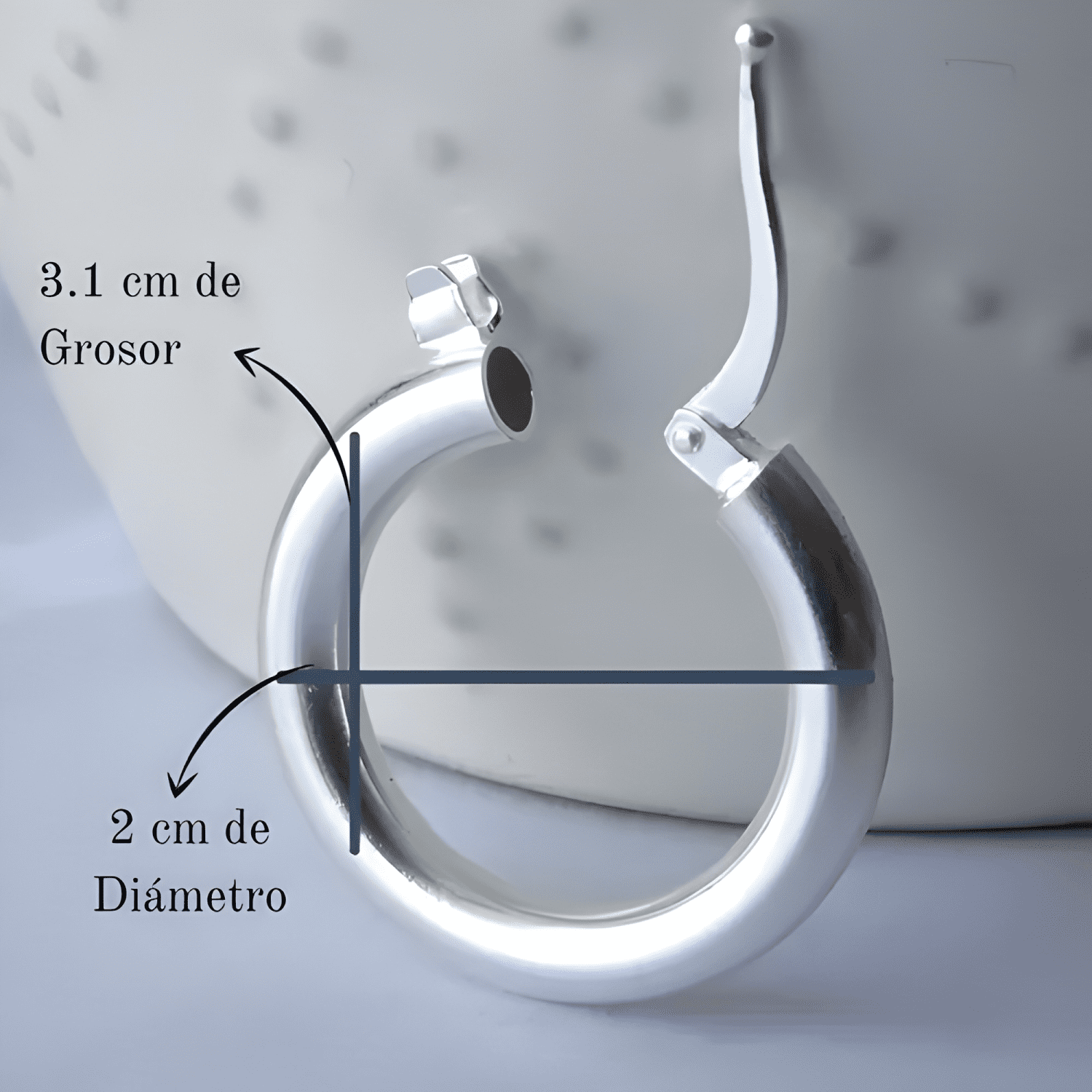 Aros De Plata 925 Argollas Gruesa 2cm-2