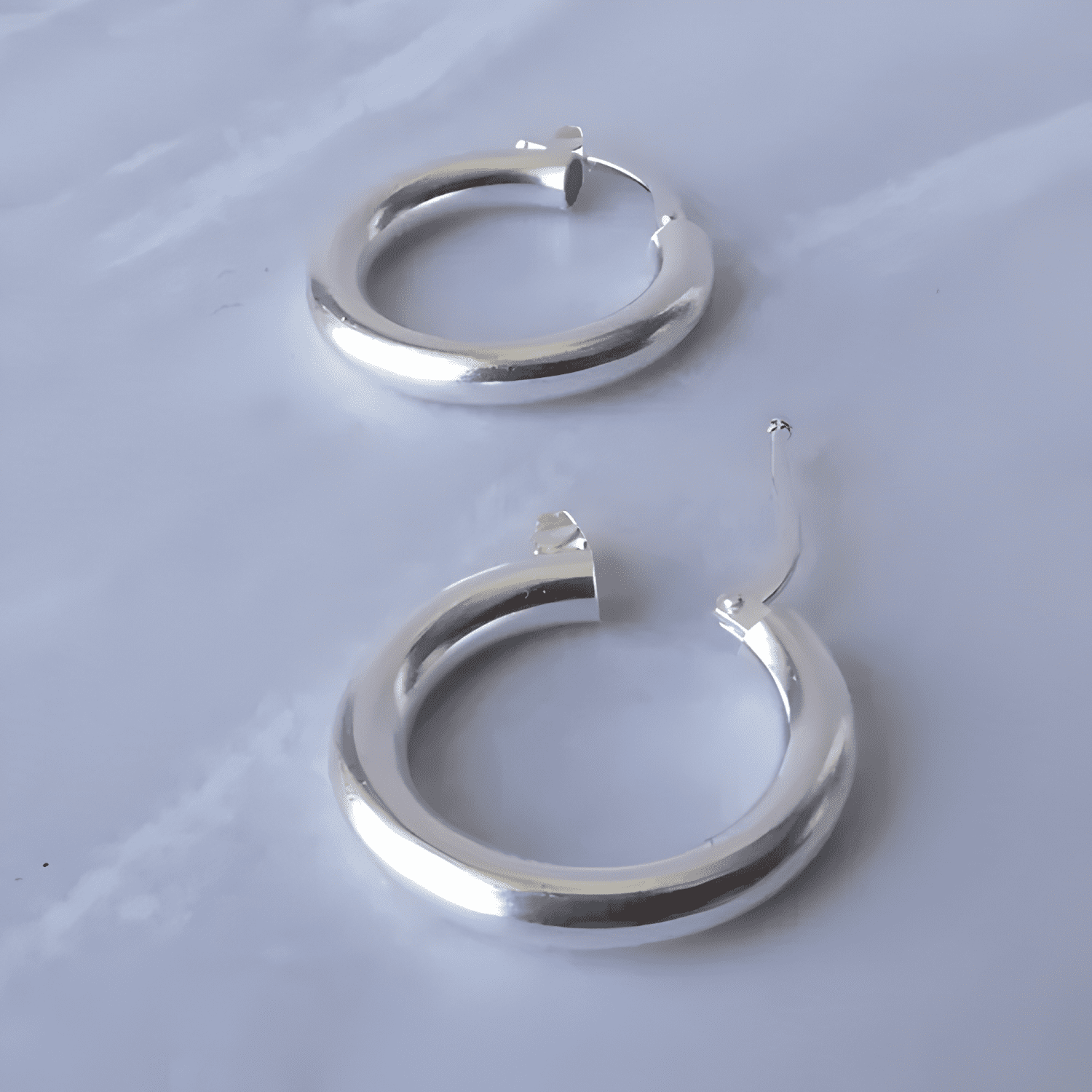 Aros De Plata 925 Argollas Gruesa 2cm-4