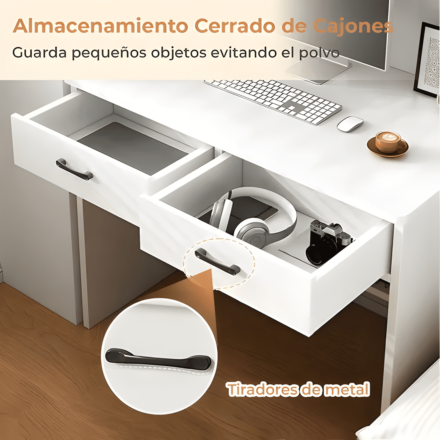 Escritorio con estanteria biblioteca 80*180 cm cajón oficina-3