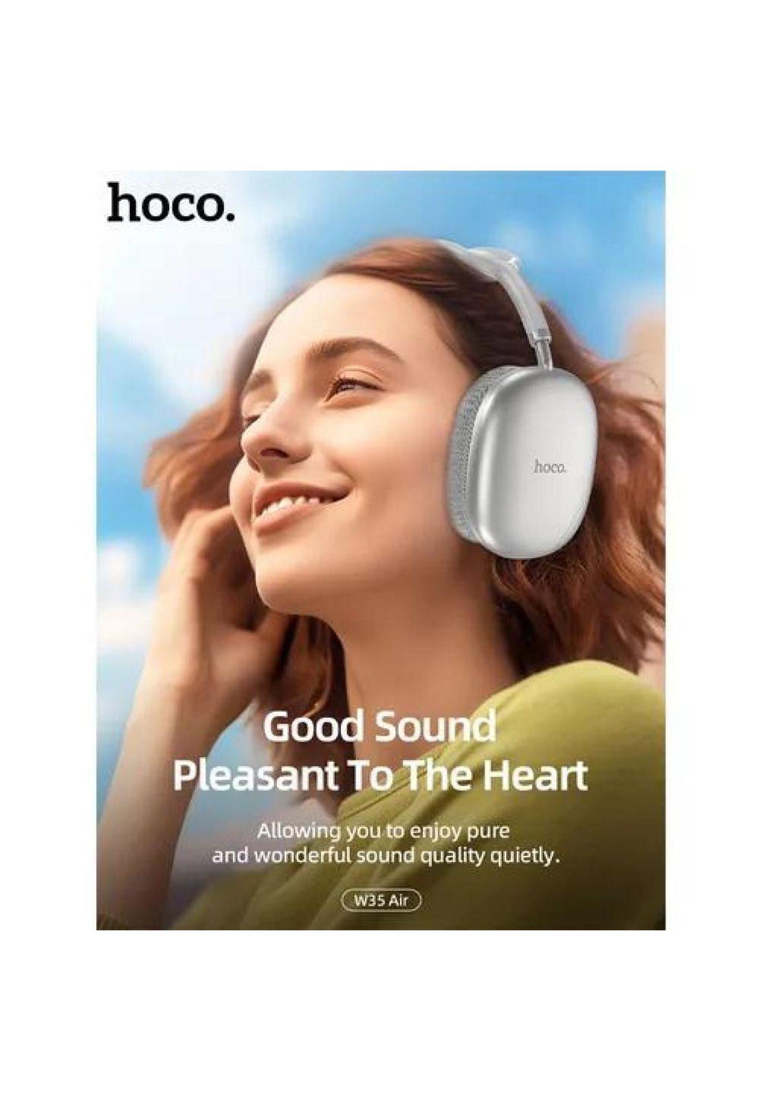 Audífono Bluetooth Hoco W35 Air 45hrs para iPhone o Android plata-3
