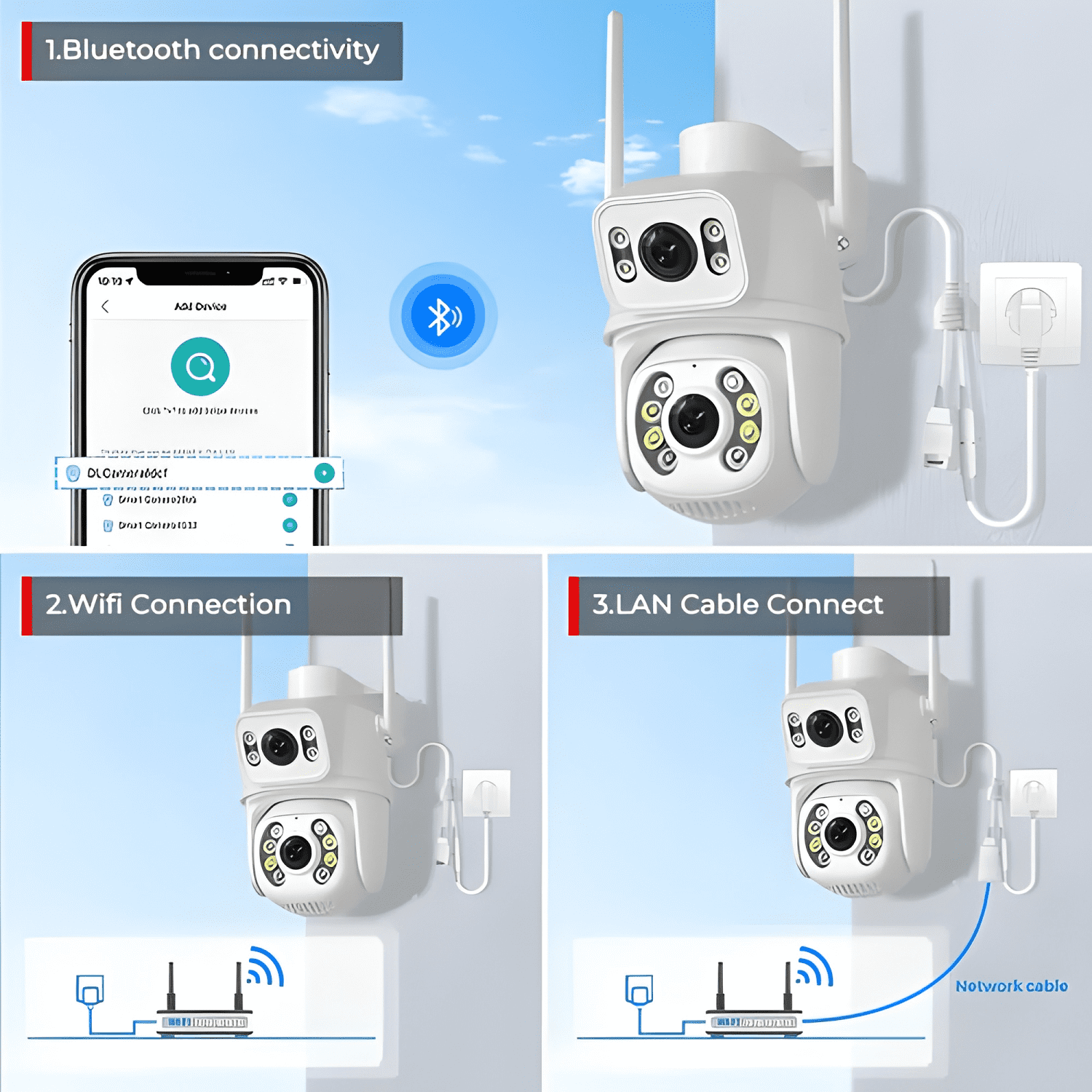 Cámara de Seguridad ANBERX A8BQ Wireless con Blanco-2