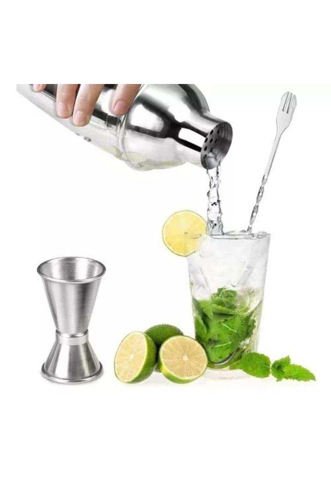 Juego de coctelera inoxidable profesional 8 piezas gris-4