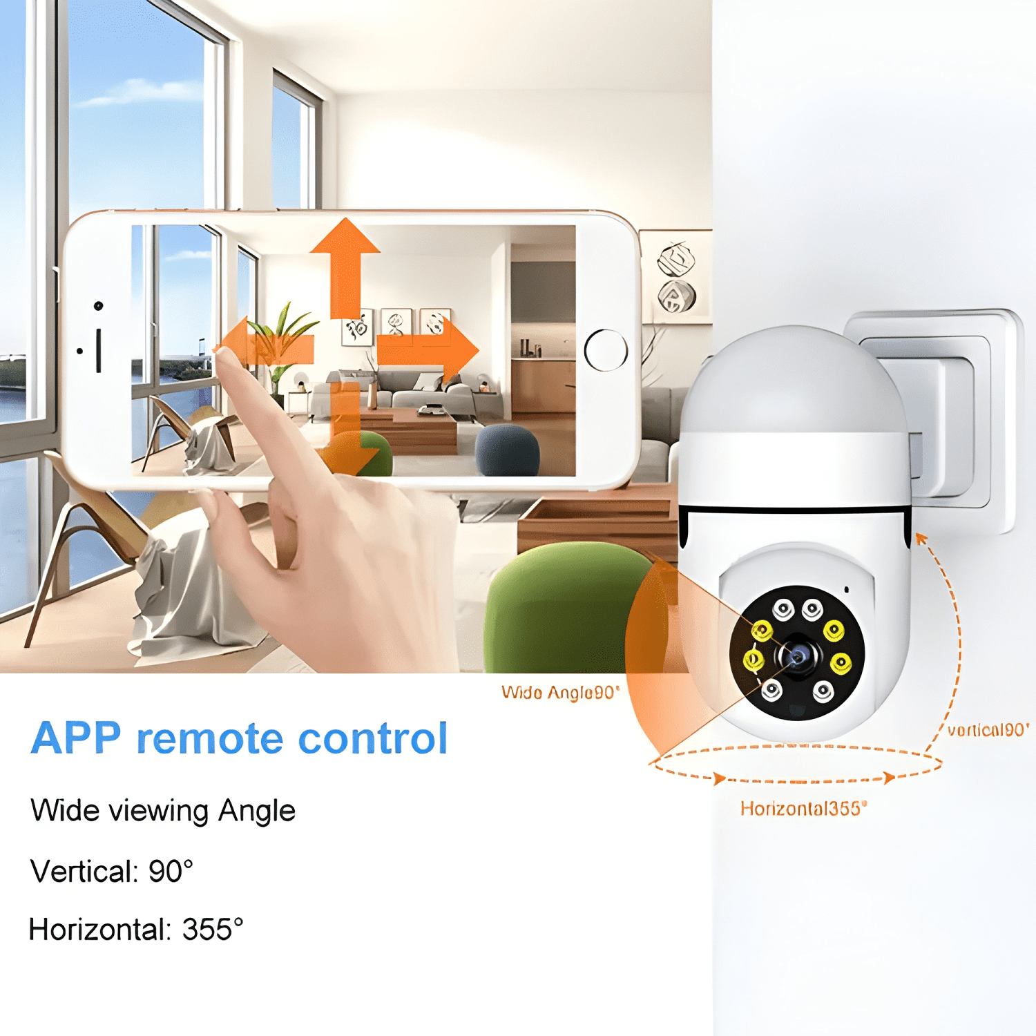 Cámara Wifi Ip Movimiento Alarma Exterior Anti Agua Blanco-4