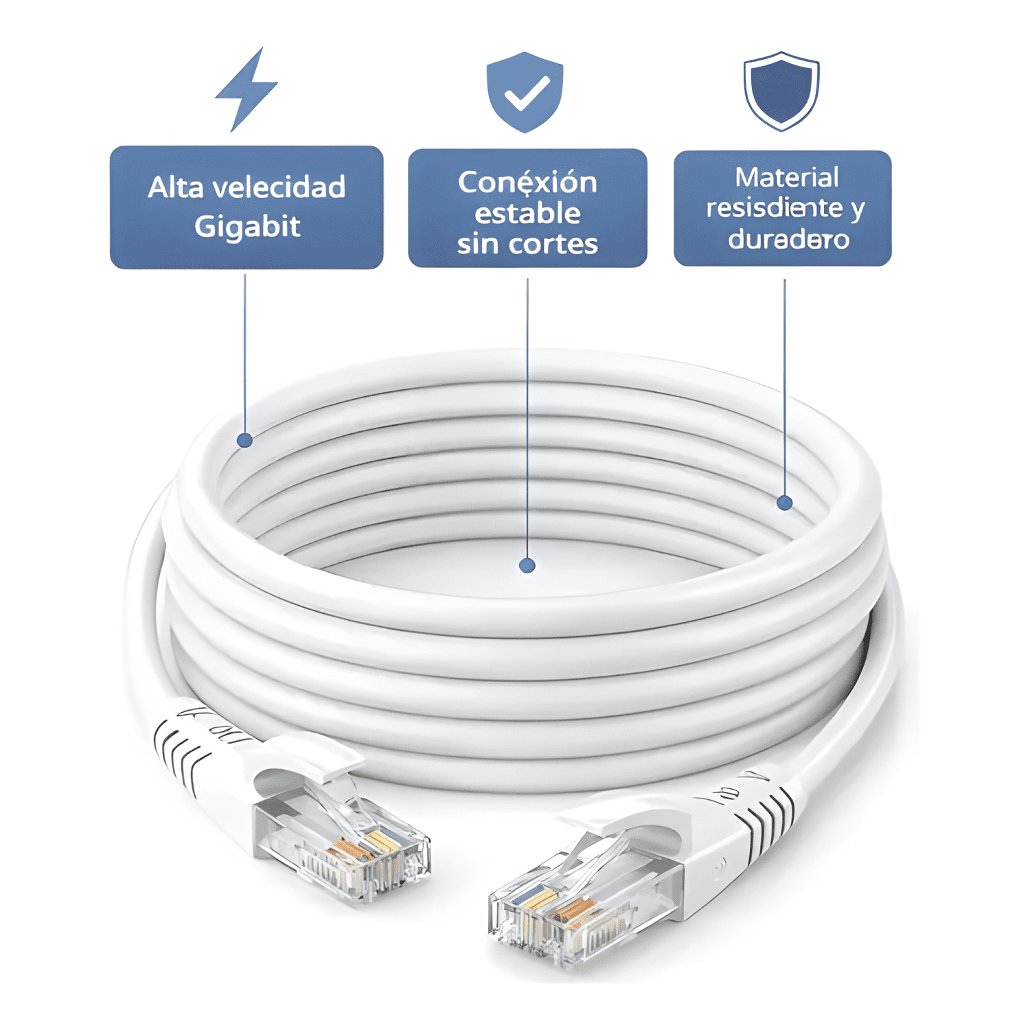 Cable Red Cat6 20 Mts Ethernet Alta Velocidad Gaming Camara-1