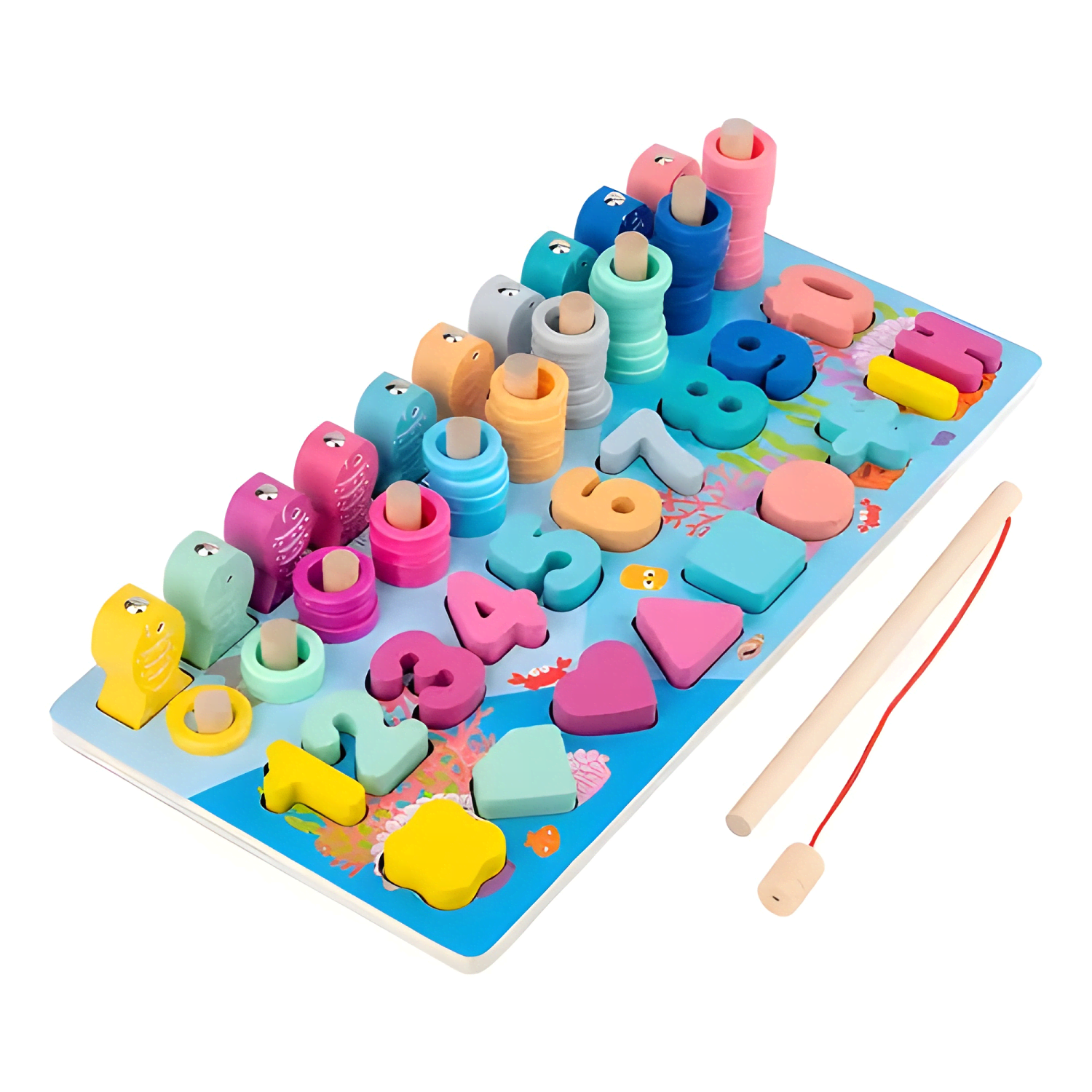 Juguete tabla de pesca educativo para niños juego didáctico-0