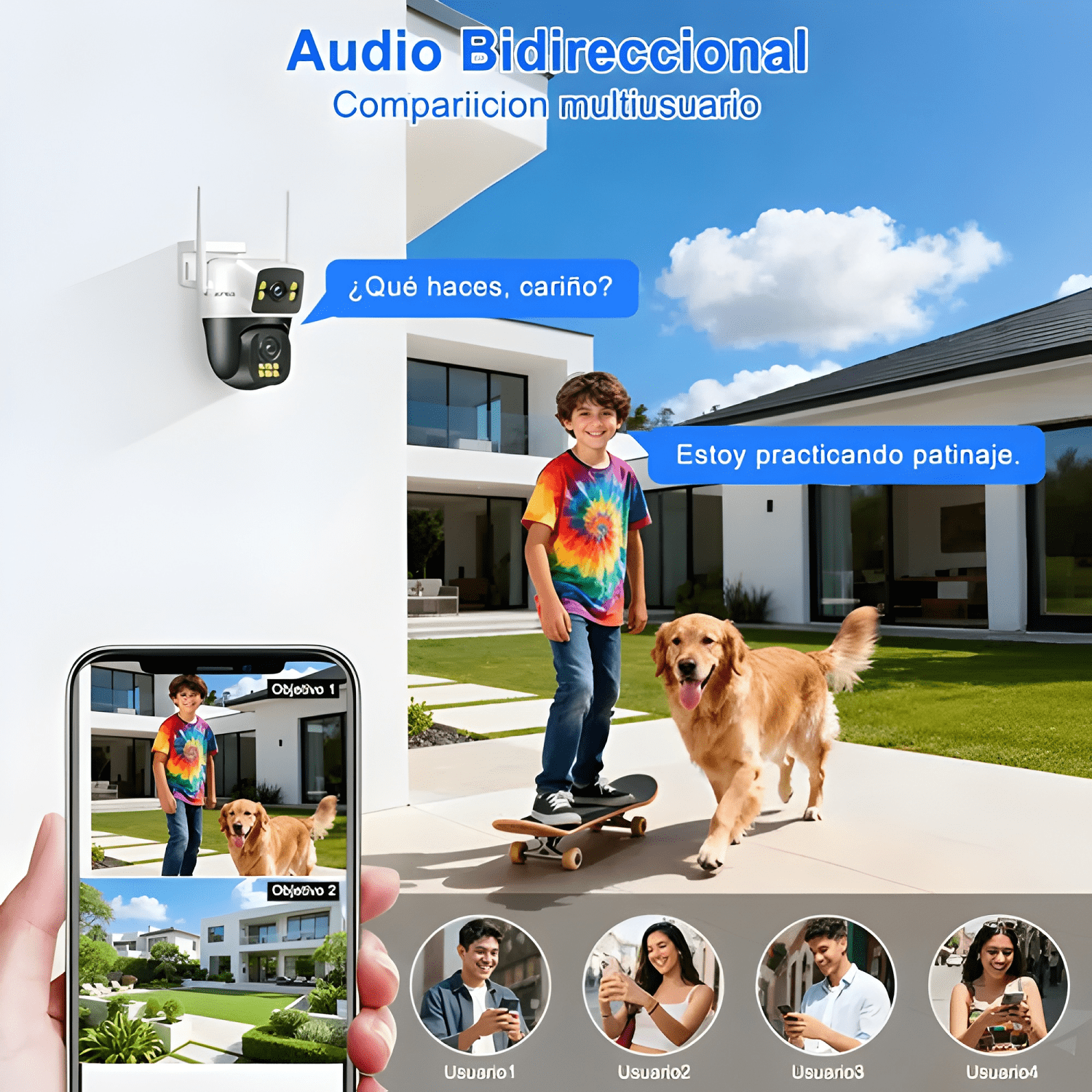 Atsg® 5g/2.4g 2 Lente 2 Pantalla Cámara de Seguridad Ultra-4