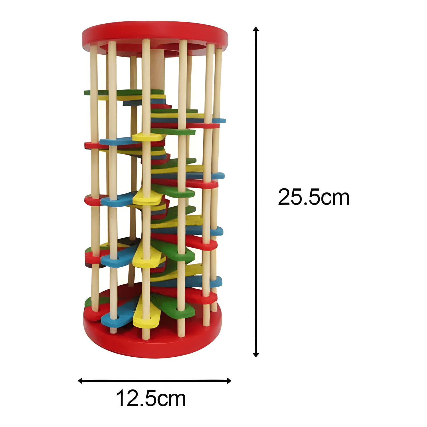 Set torre de madera con martillo y 3 pelotas-2