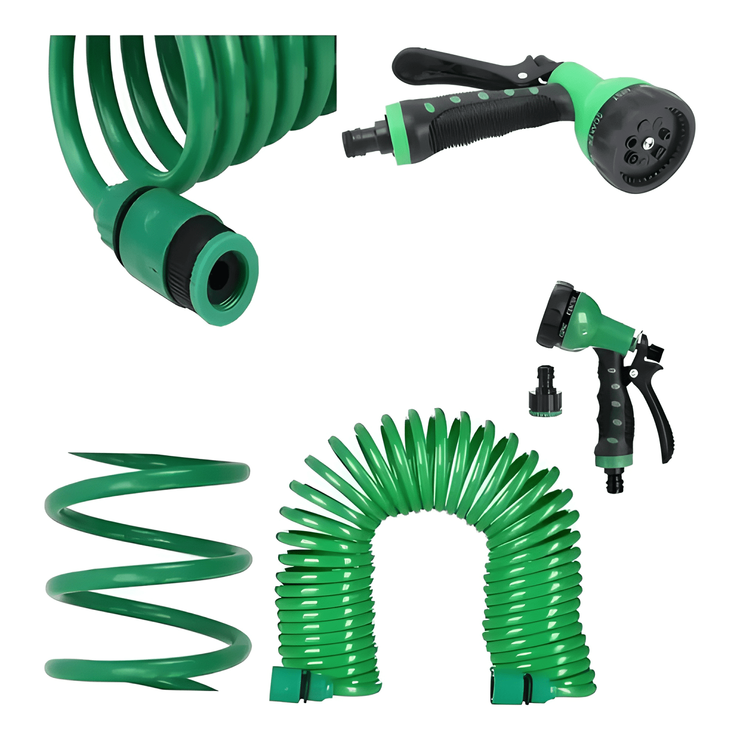 Manguera 30 mts espiral expandible casa jardin Verde-3